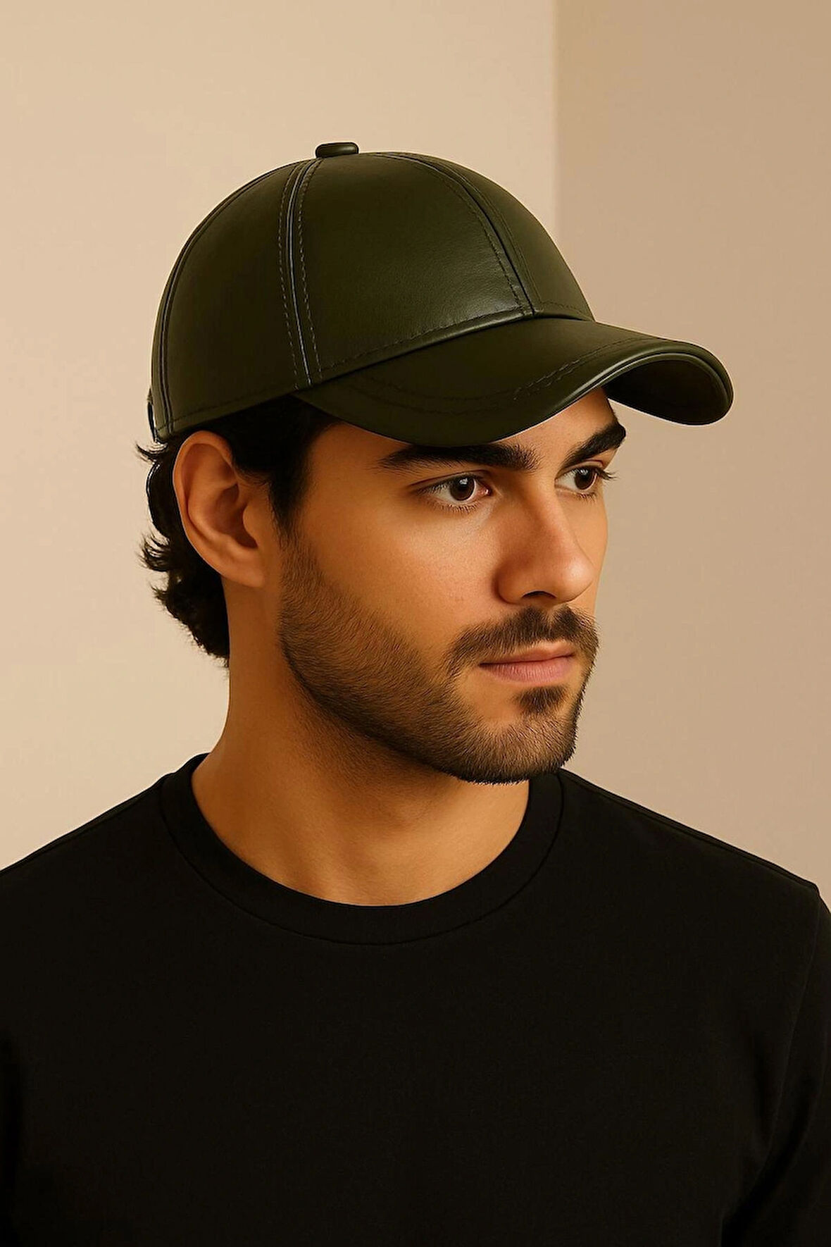 %100 PU Deri Şık ve Ayarlanabilir Unisex Deri Kep Kadın/Erkek Deri Şapka Spor Model