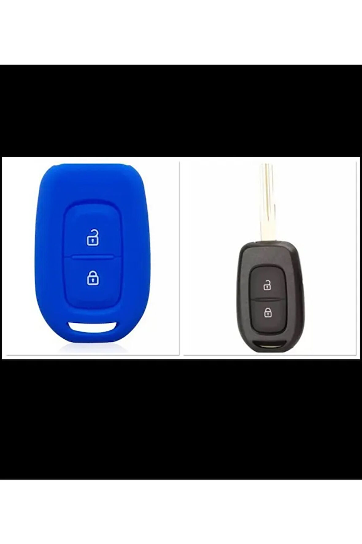 Ve Dacia Duster Scenic Master Megane 2 Tuşlu Silikon Anahtar Kılıfı Mavi