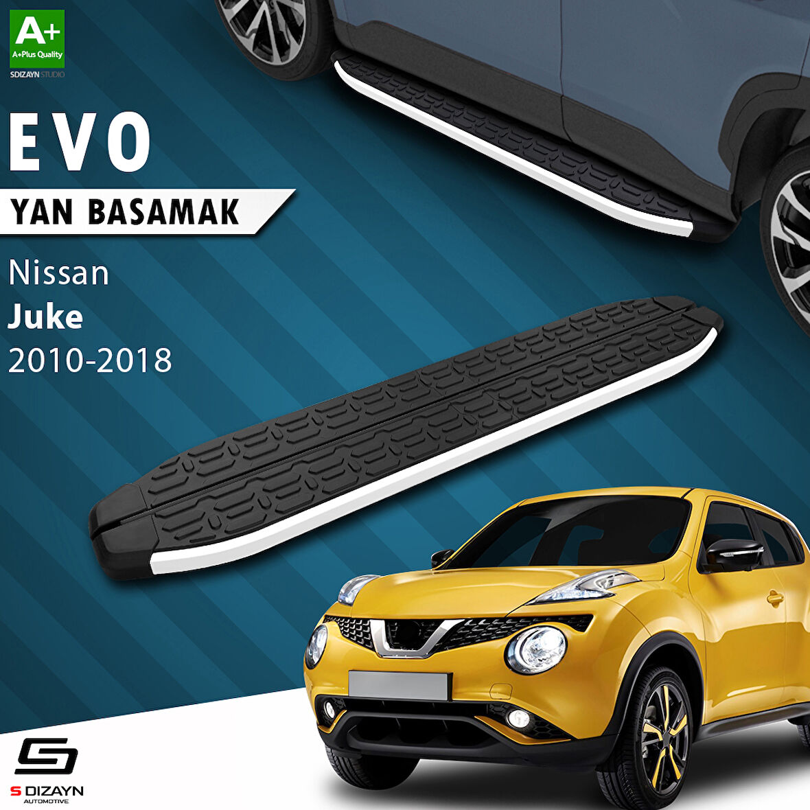 S-Dizayn Nissan Juke Evo Aluminyum Yan Basamak 173 Cm 2010-2018 A+ Kalite