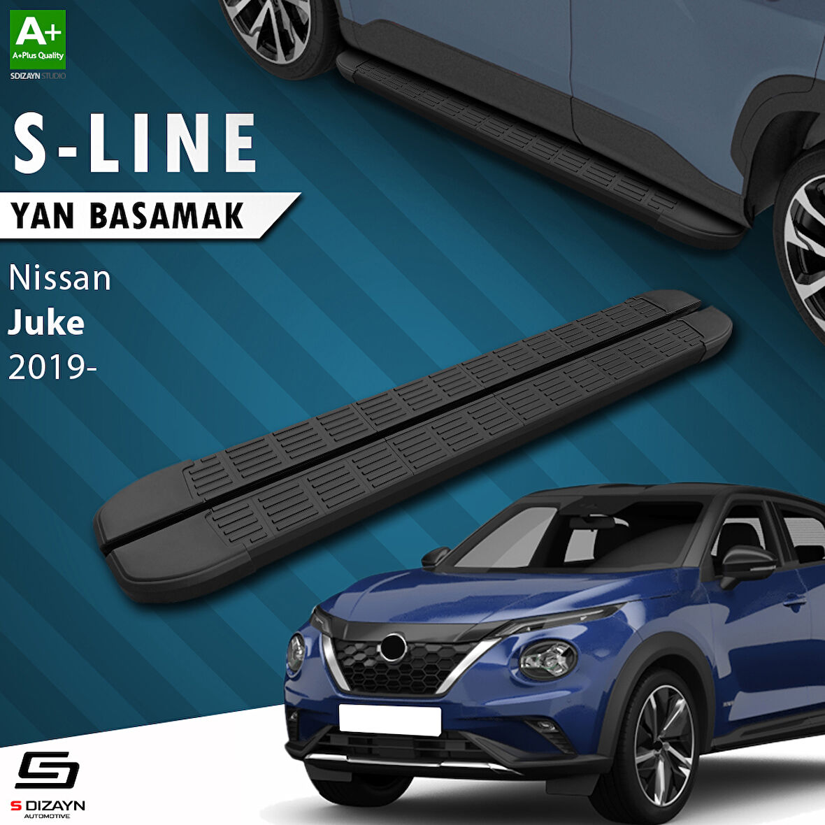 S-Dizayn Nissan Juke 2 S-Line Siyah Yan Basamak 173 Cm 2019 Üzeri A+ Kalite