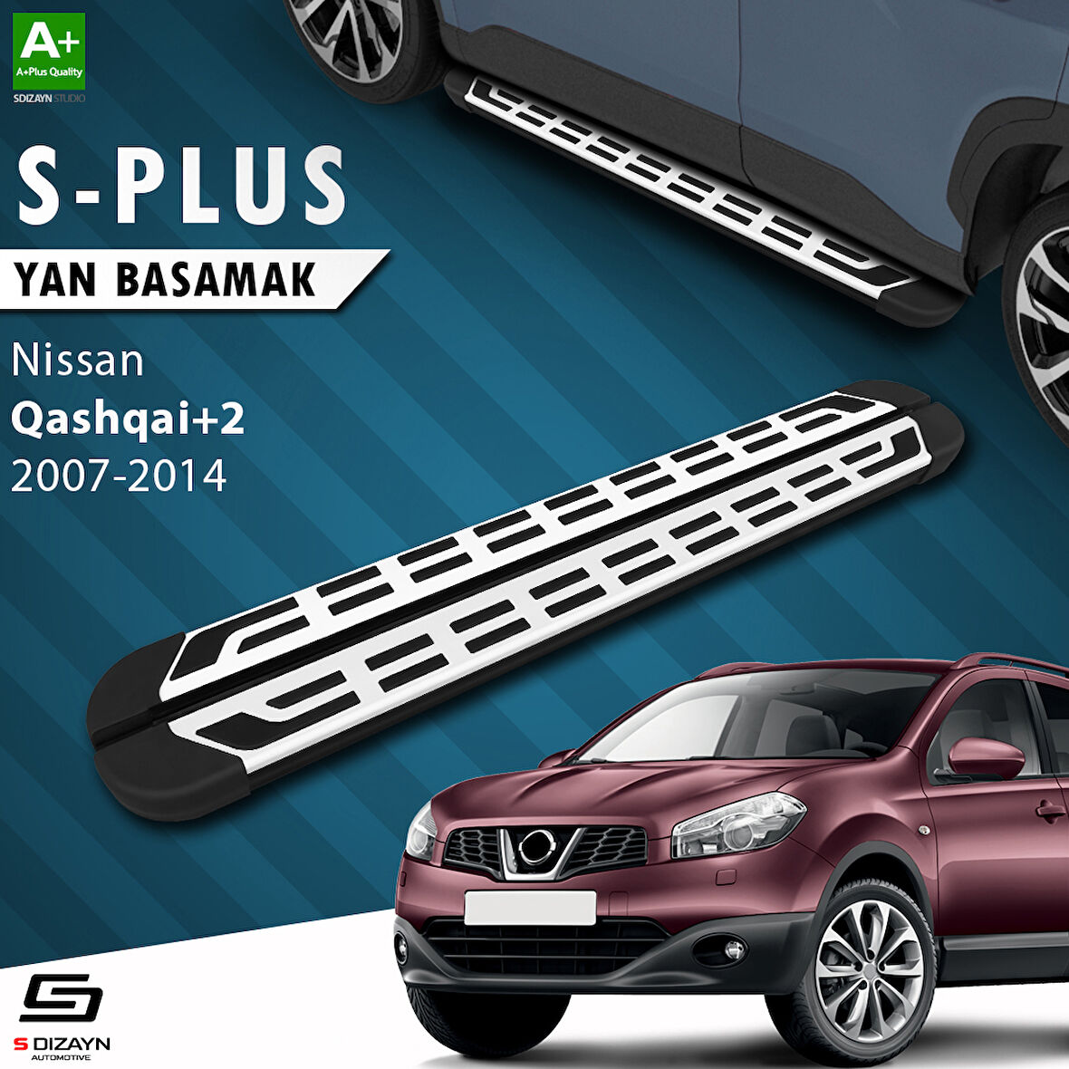 S-Dizayn Nissan Qashqai +2 S-Plus Gri Yan Basamak 173 Cm 2007-2014 A+ Kalite
