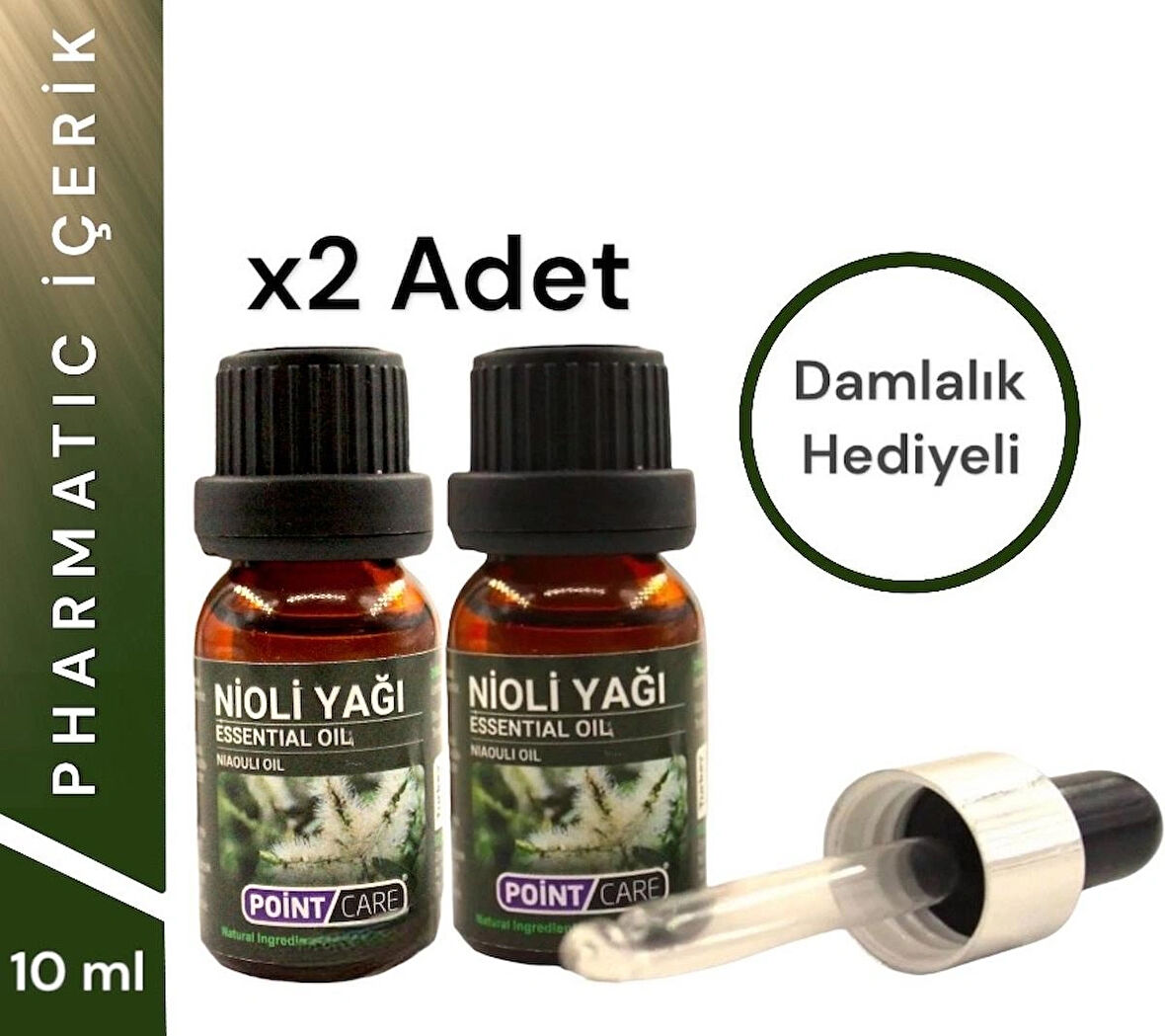 2 ADET Nioli Uçucu Yağı 10 ml Niaouli Essential Oil Damlalık Hediyeli