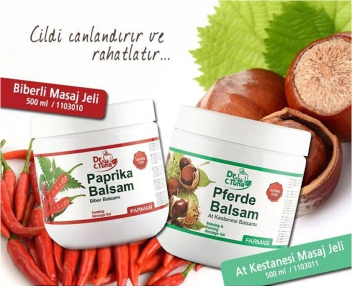 Farmasi Dr. Cevdet Tuna At Kestanesi Masaj Jeli 500 ml + Paprika Acı Biber Masaj Jeli 500 ml