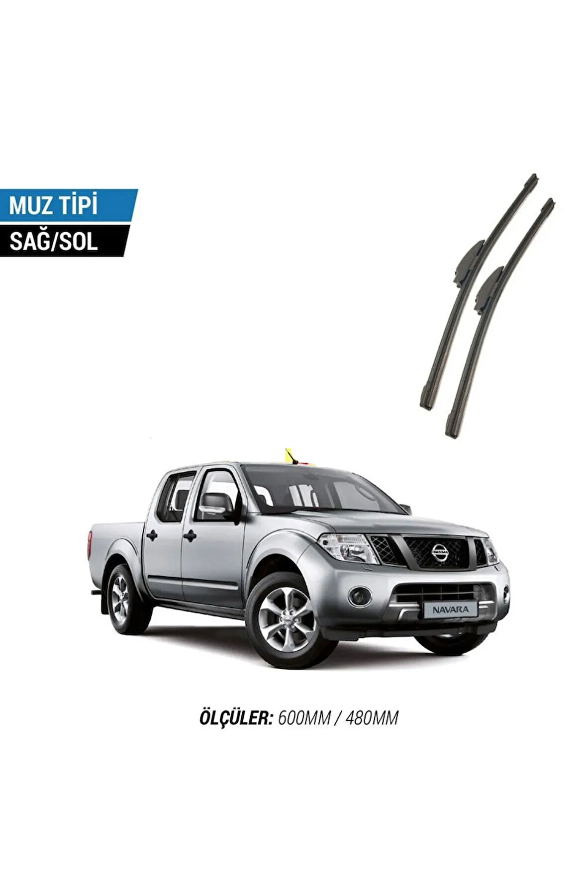 NİSSAN NAVARA 2005-2013 2'li Ön Cam Sileceği Sağ Sol Silecek Takımı Muz Silecek
