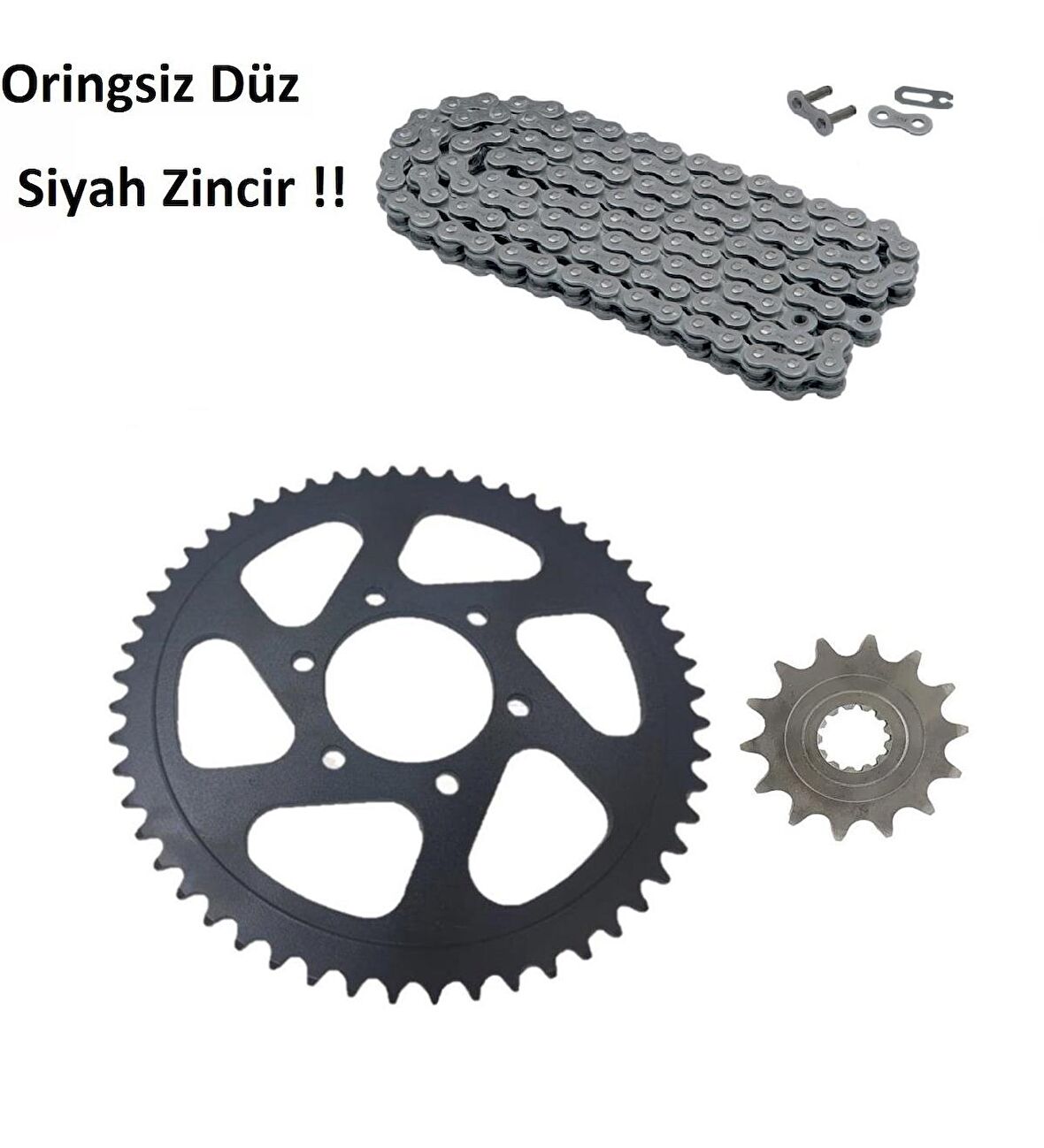 Cf Moto Nk 400 Zincir Dişli Seti Oringsiz Düz Siyah Renk Zincir A Kalite - Arasmoto