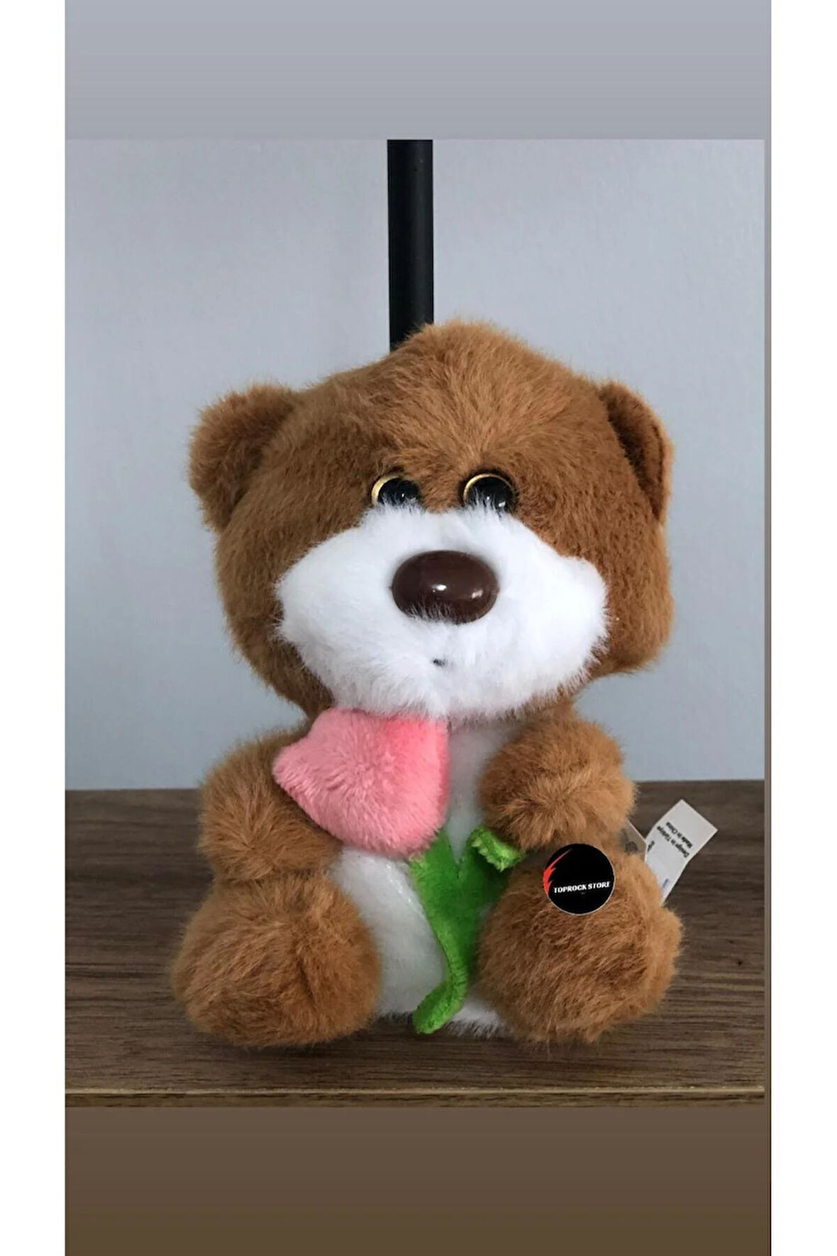 Sevimli Gül Tutan Ayıcık Peluş Oyuncak Anahtarlık Hediyelik Uyku Arkadaşı 15 Cm