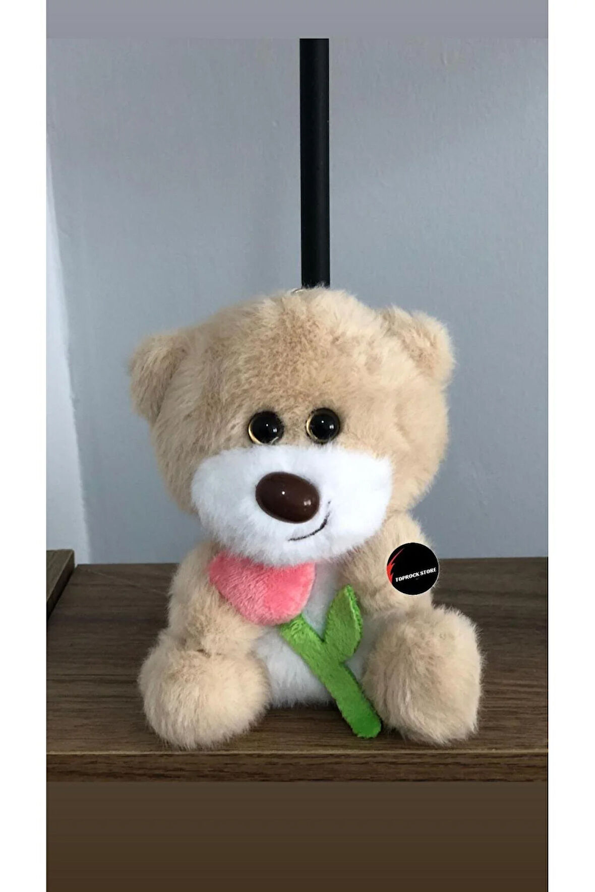 Sevimli Gül Tutan Ayıcık Peluş Oyuncak Anahtarlık Hediyelik Uyku Arkadaşı 15 Cm