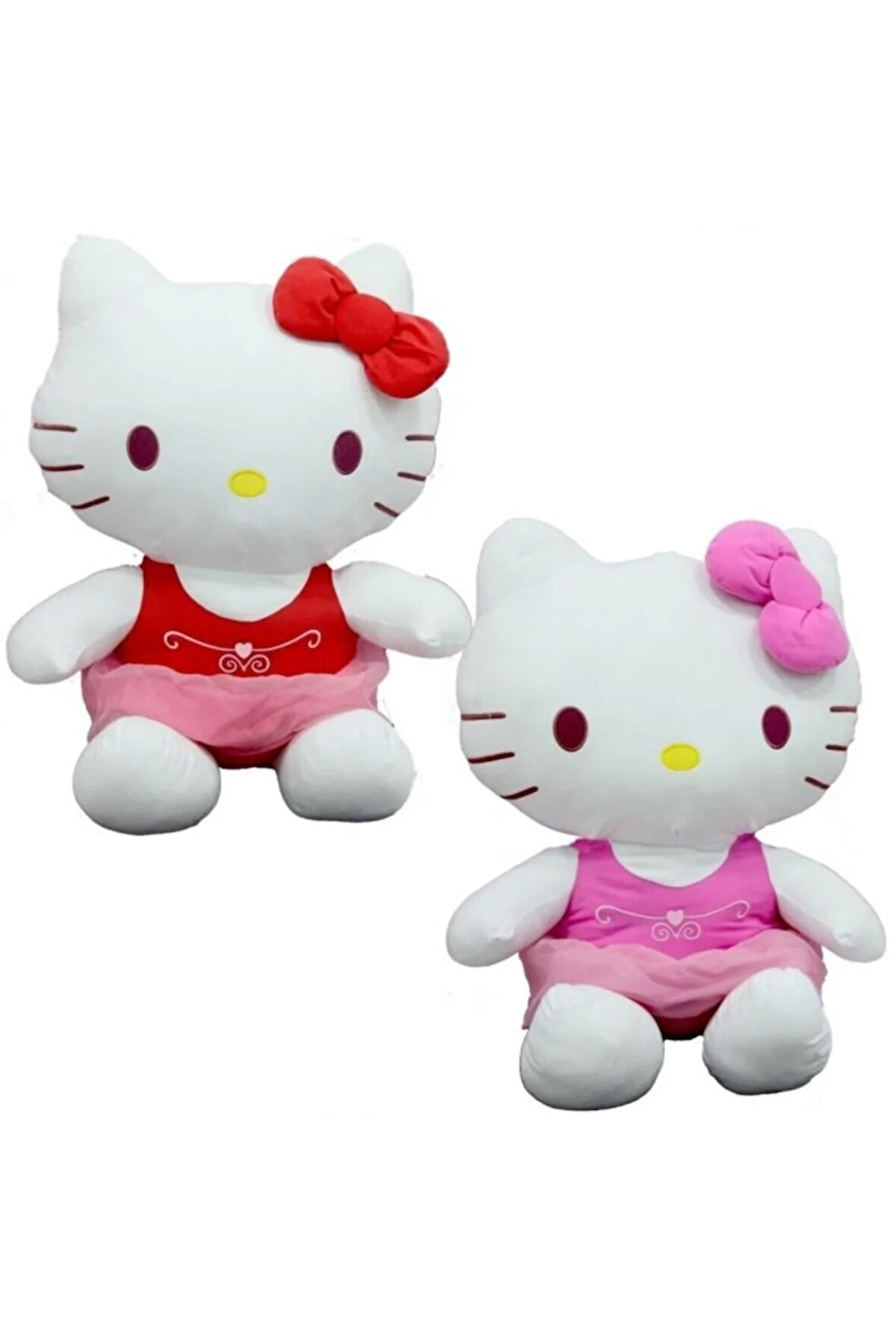 Peluş Hello Kitty Elbiseli Kurdeleli 50Cm