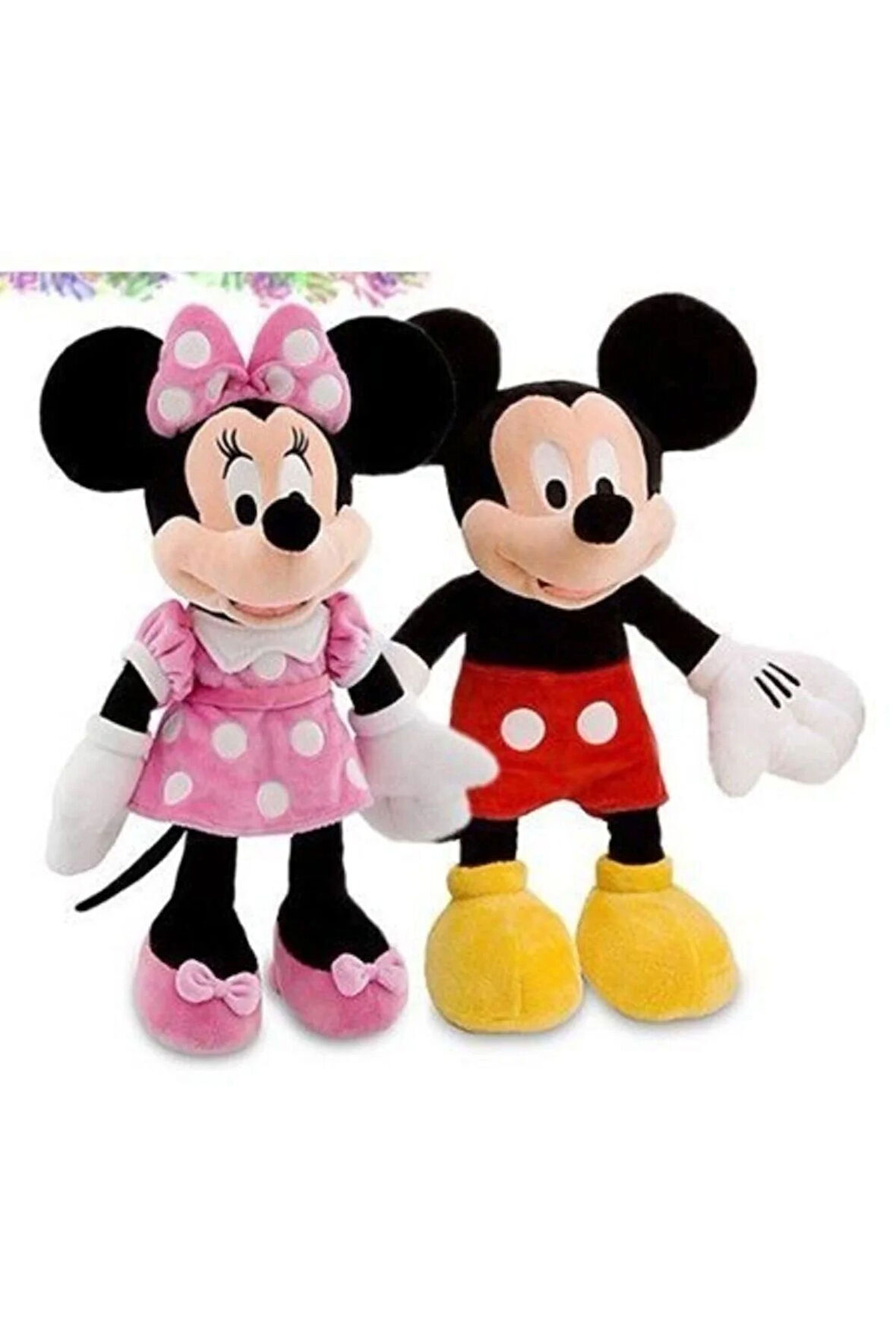 Disney Mickey Ve Minnie Mouse 36 Cm Peluş Orjinal Lisanslı Ürün 2li Set