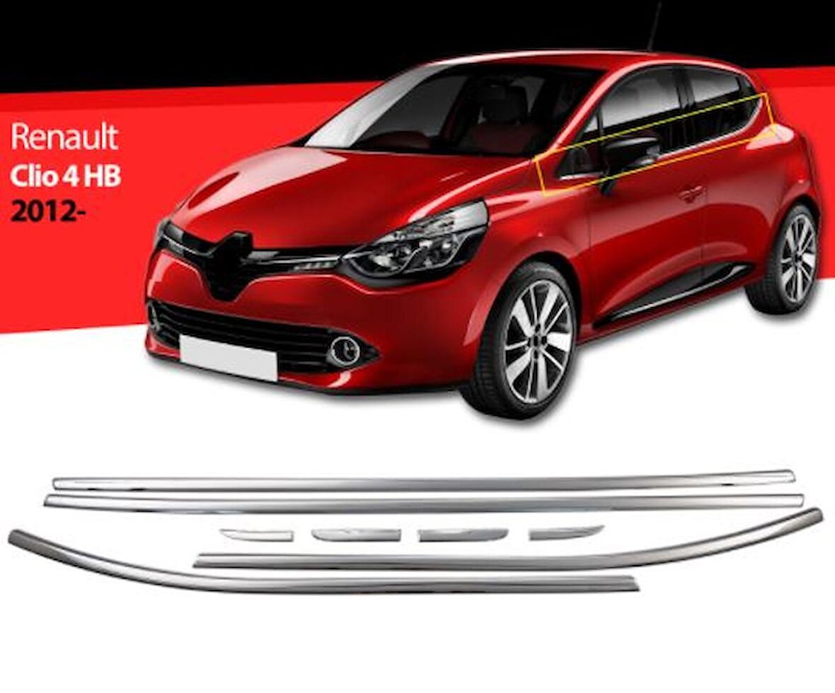 Renault Clio 4 Hb Krom Cam Çıtası 8 Parça 2012 ve Üzeri