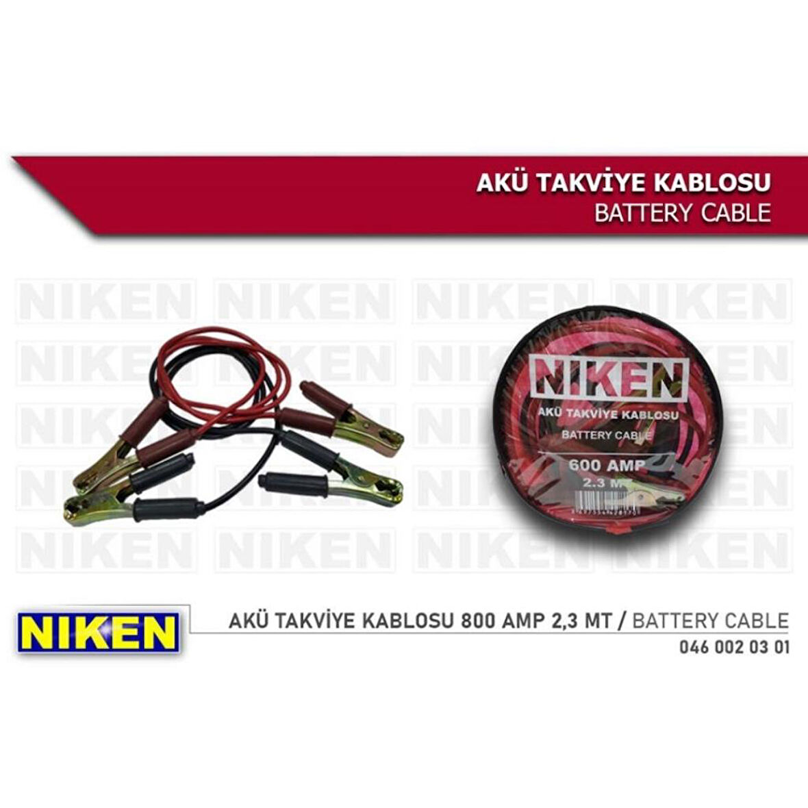 Niken Akü Takviye Kablosu 800 Amp 2,3 MT