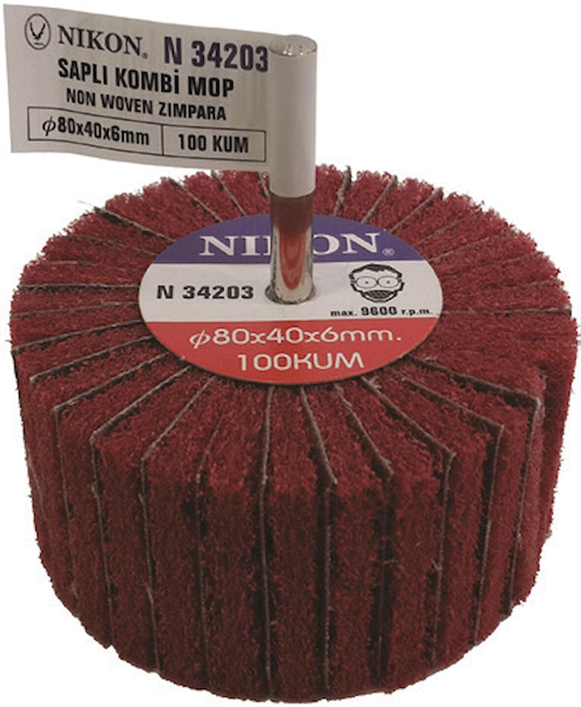 Nikon N34209 Saplı Kombi Mop Non Woven Zımpara 40x20x6 100 Kum 10’lu