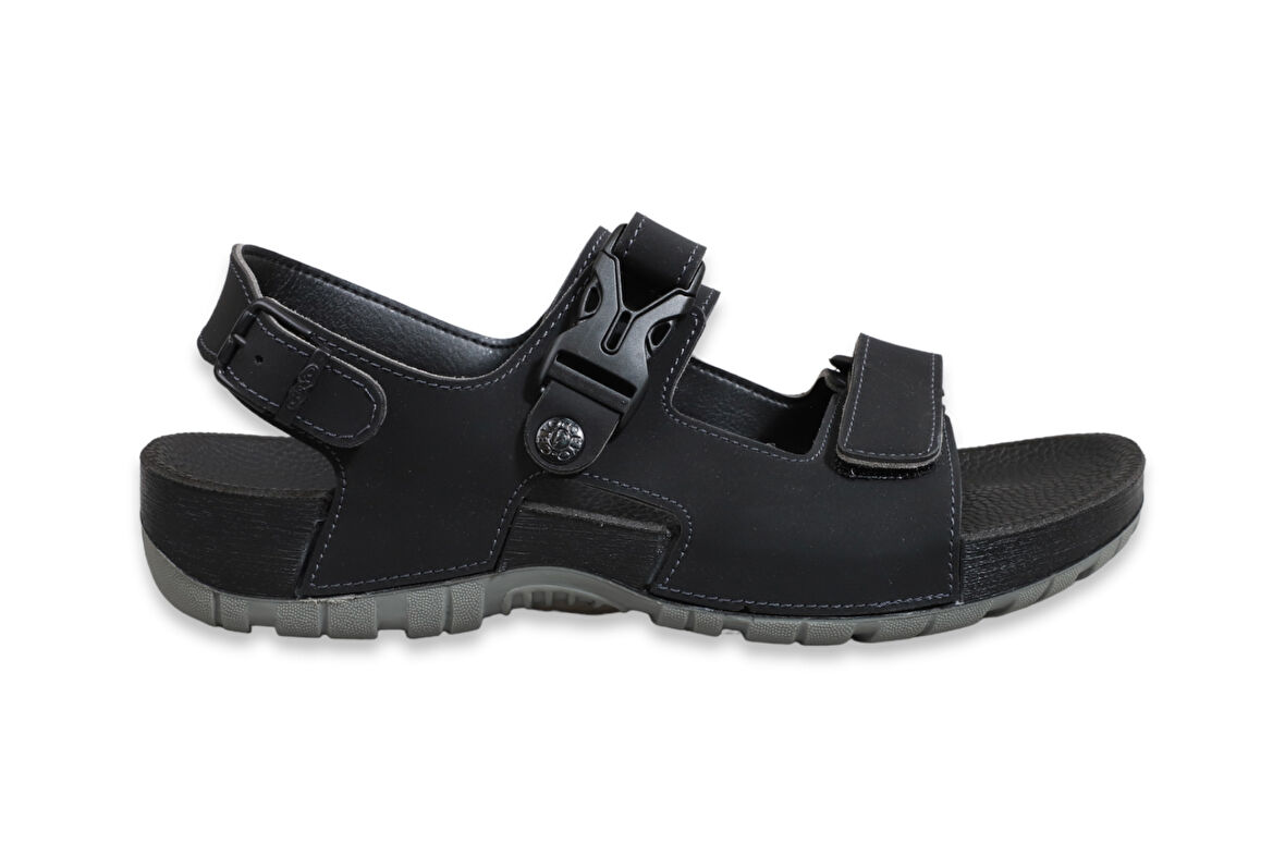 Konfores 1522-9829-2 Tam Anatomik Erkek Sandalet - NKT01522-siyah-42