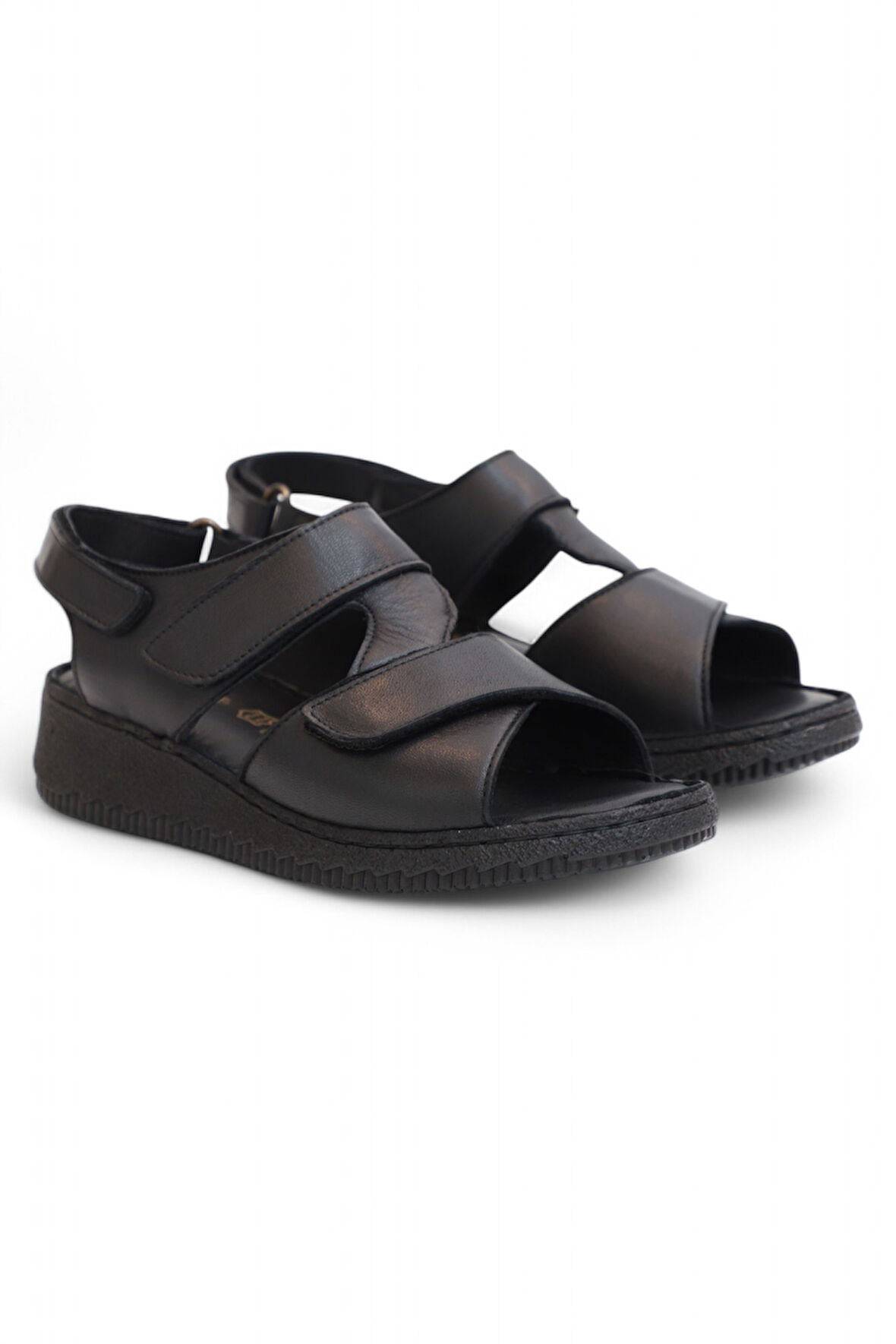Konfores 2123 Ultra Hafif Esnek Tabanlı Hakiki Deri Tam Anatomik Kadın Sandalet - NKT02123-siyah-40