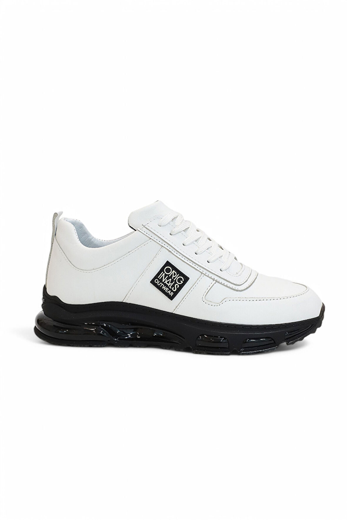Konfores 2136 Hakiki Deri Anatomik Air Tabanlı Erkek Sneakers Ayakkabı - NKT02136-BEYAZ-44
