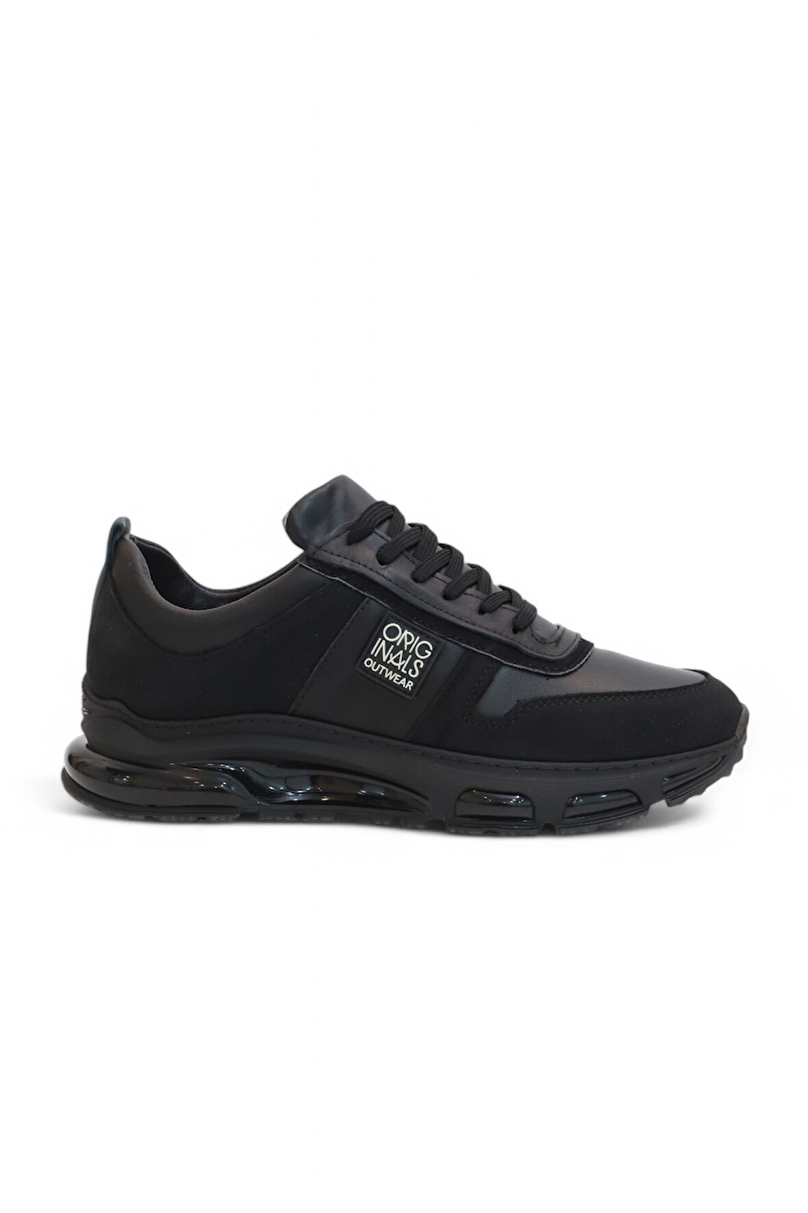 Konfores 2136 Hakiki Deri Anatomik Air Tabanlı Erkek Sneakers Ayakkabı - NKT02136-siyah-43