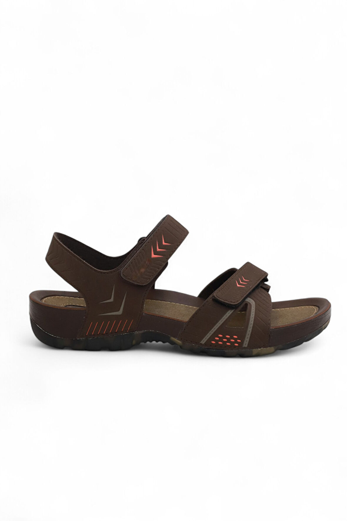 2145-9829 Tam Anatomik Bantlı Günlük ve Deniz,Havuz Gibi Islak Zeminler İçin Uyumlu Erkek Sandalet - NKT02145-kahverengi-42
