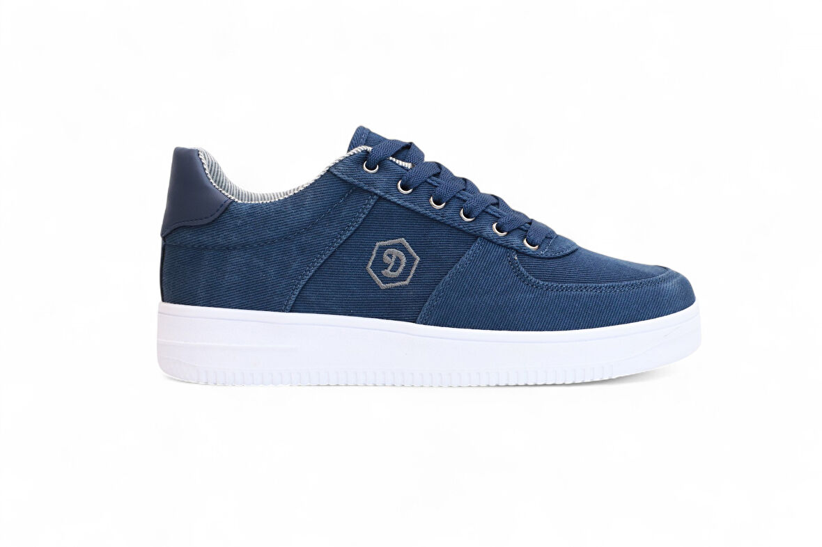2196-Dakırs Anatomik Tabanlı Erkek Keten Kumaşlı Sneakers Ayakkabı - NKT02196-lacivert-41
