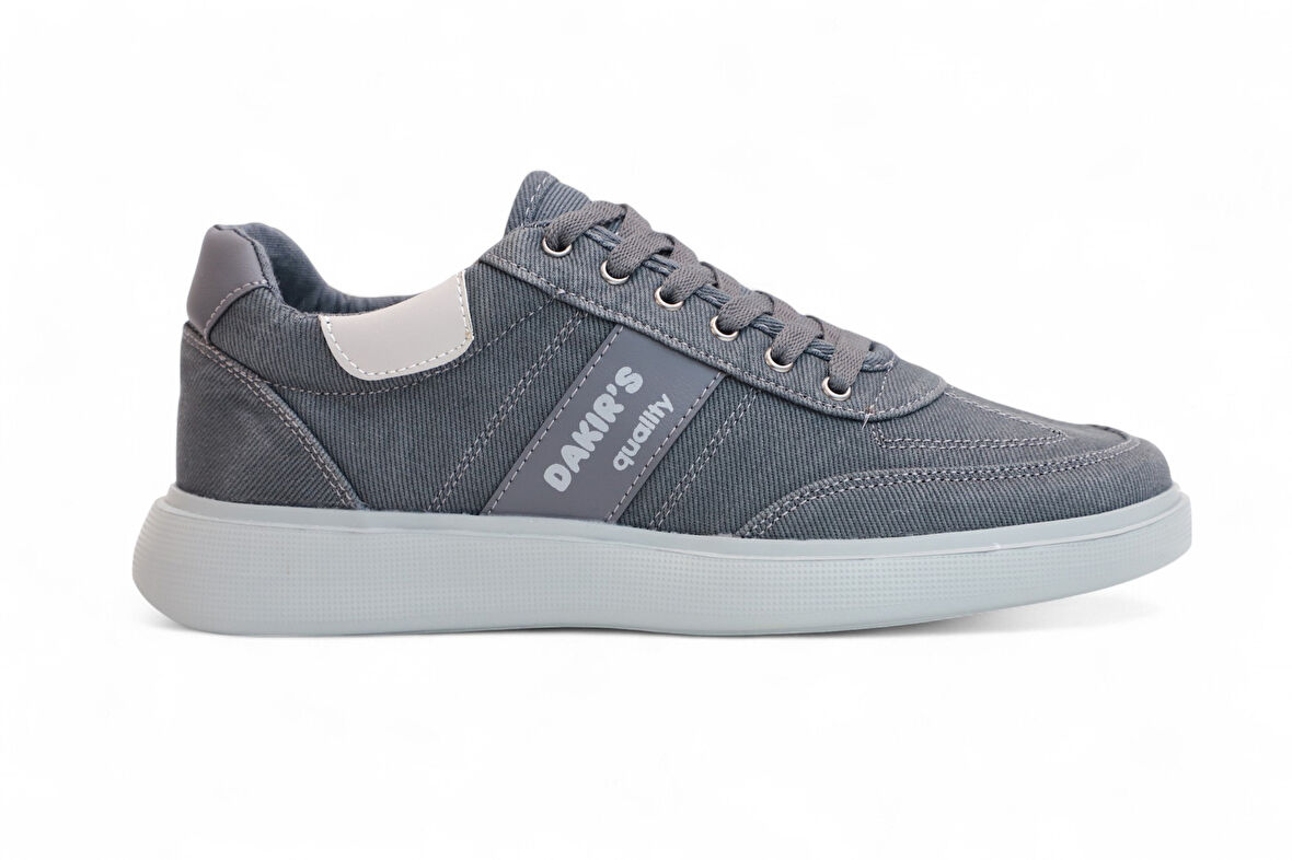 2198-Dakırs Anatomik Tabanlı Erkek Keten Kumaşlı Sneakers Ayakkabı - NKT02198-Füme-41