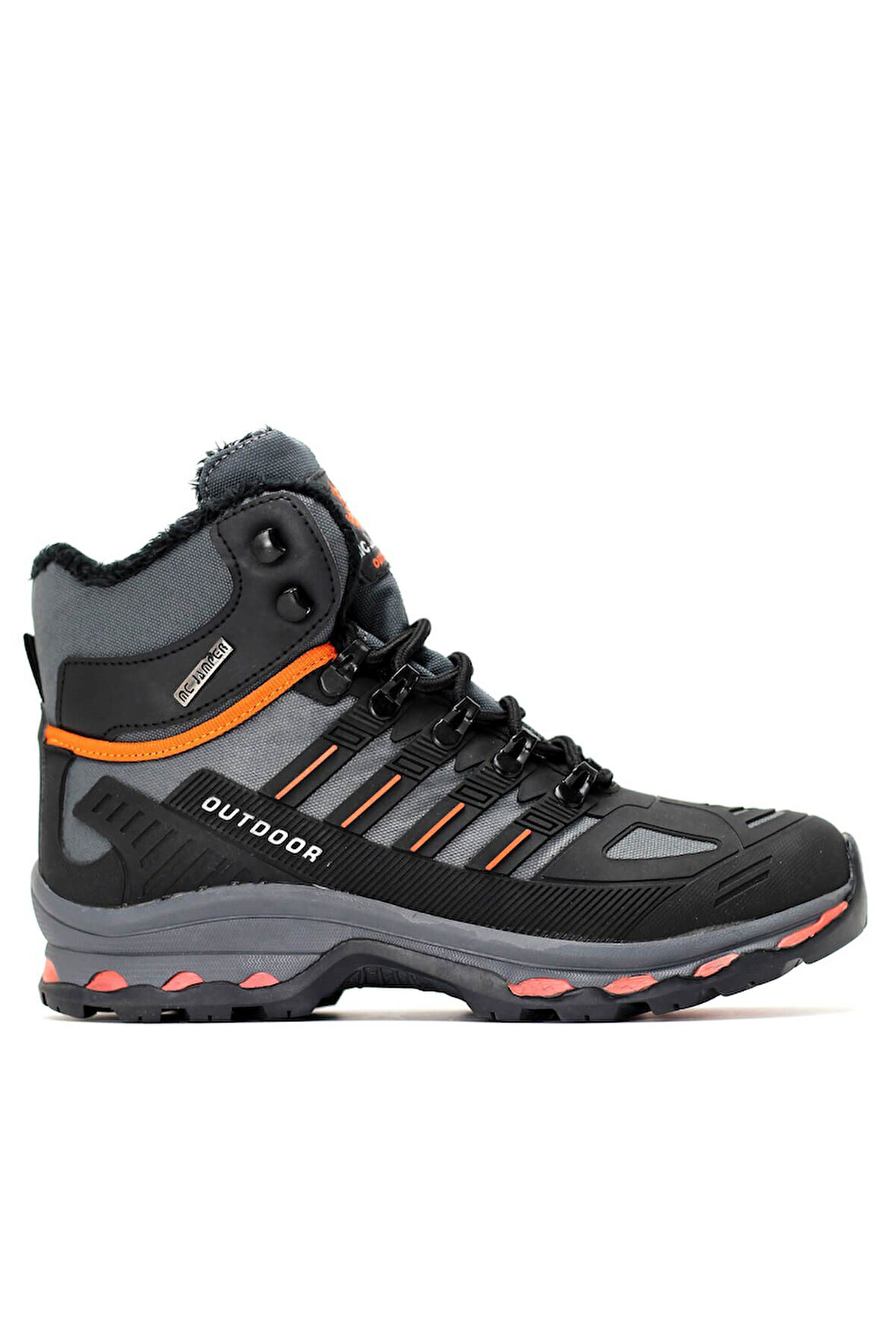2223-Jamper Anatomik Kaydırmaz Tabanlı Soft Shell Outdoor Trekking Erkek Fermuarlı Spor Bot - NKT02223-Füme-43