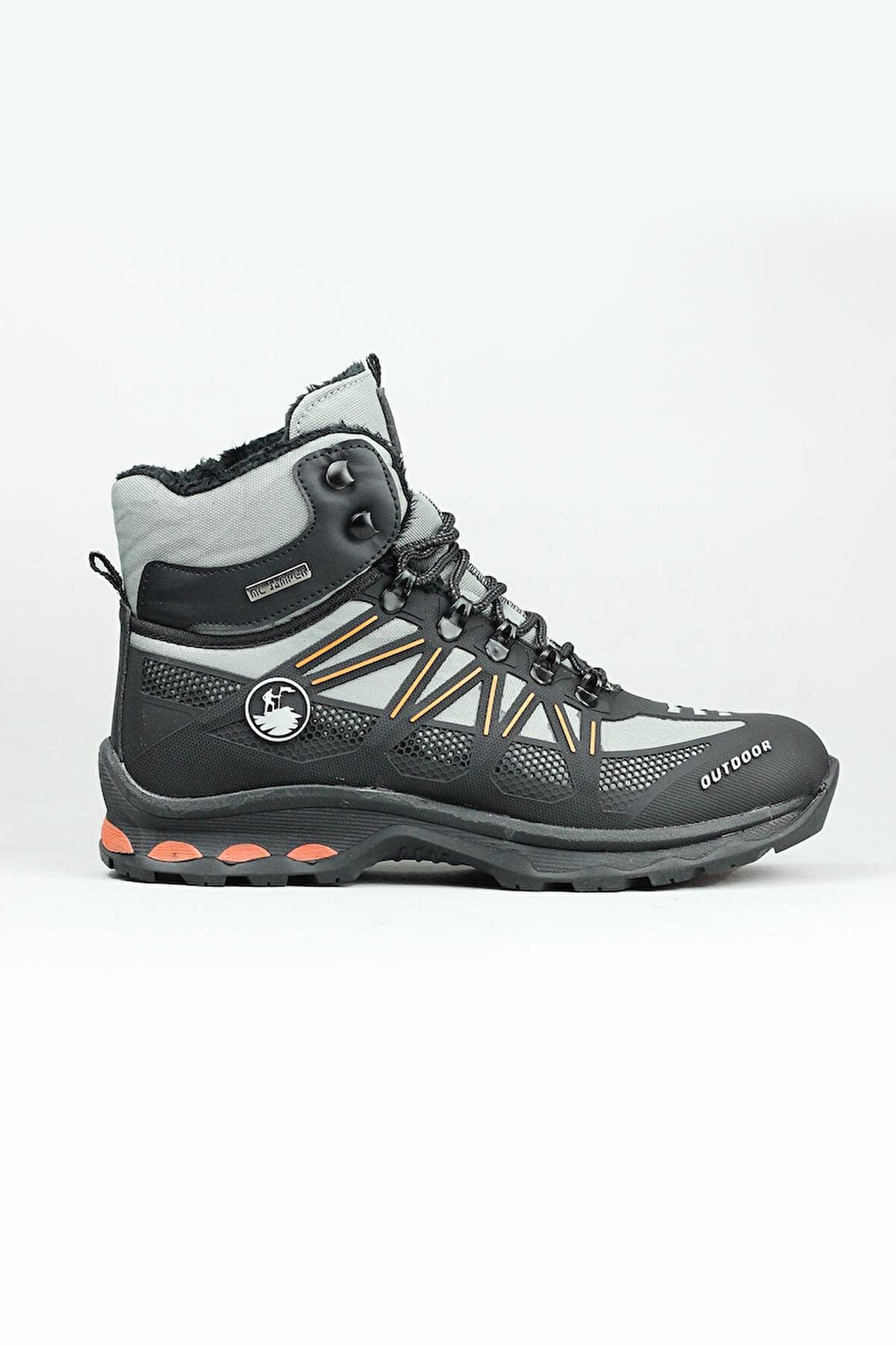 2223-Jamper Anatomik Kaydırmaz Tabanlı Soft Shell Outdoor Trekking Erkek Fermuarlı Spor Bot - NKT02223-gri-44