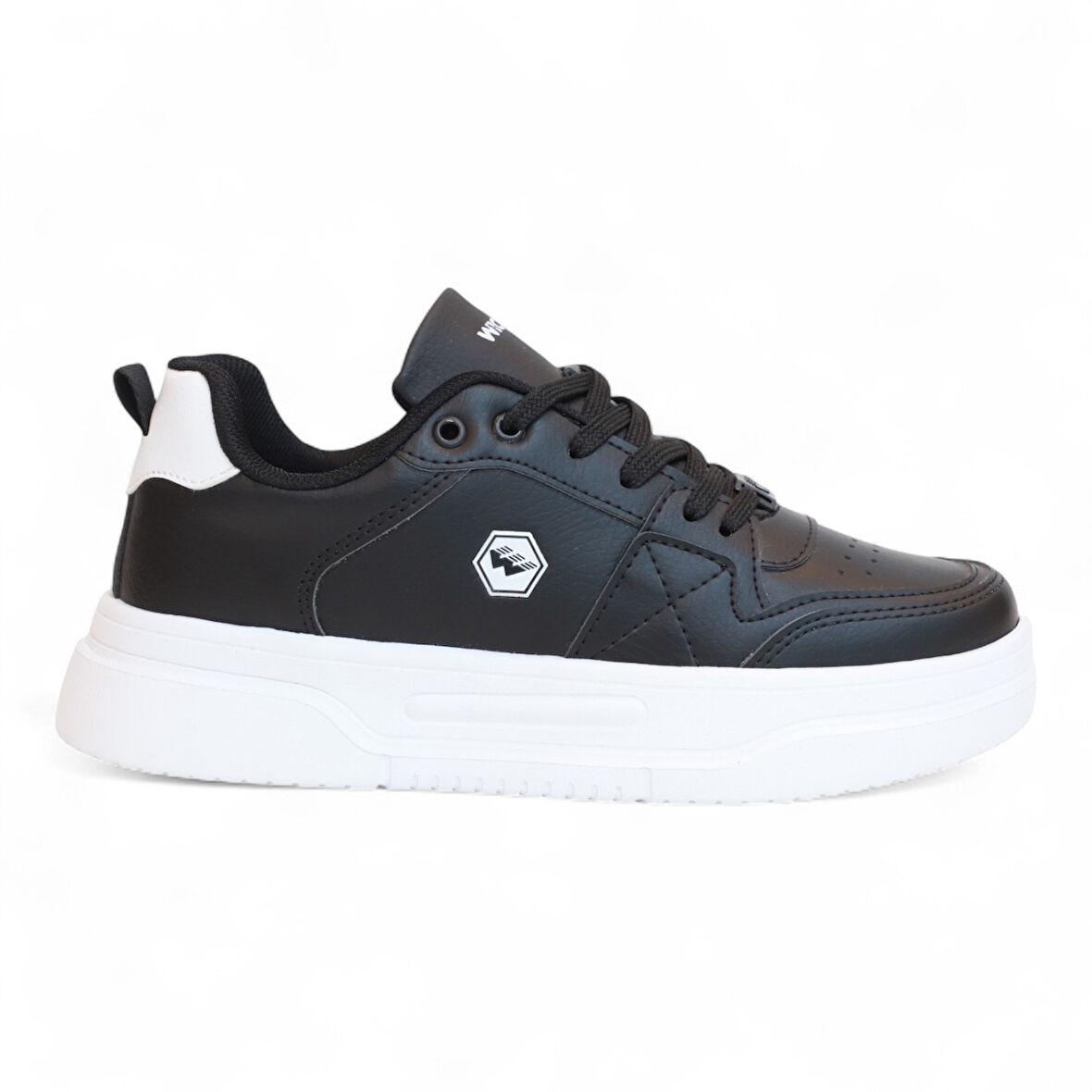 2227-Wickers Air Force Modeli Anatomik Tabanlı Üst Kalite Unisex Sneakers Ayakkabı - NKT02227-siyah-beyaz-36