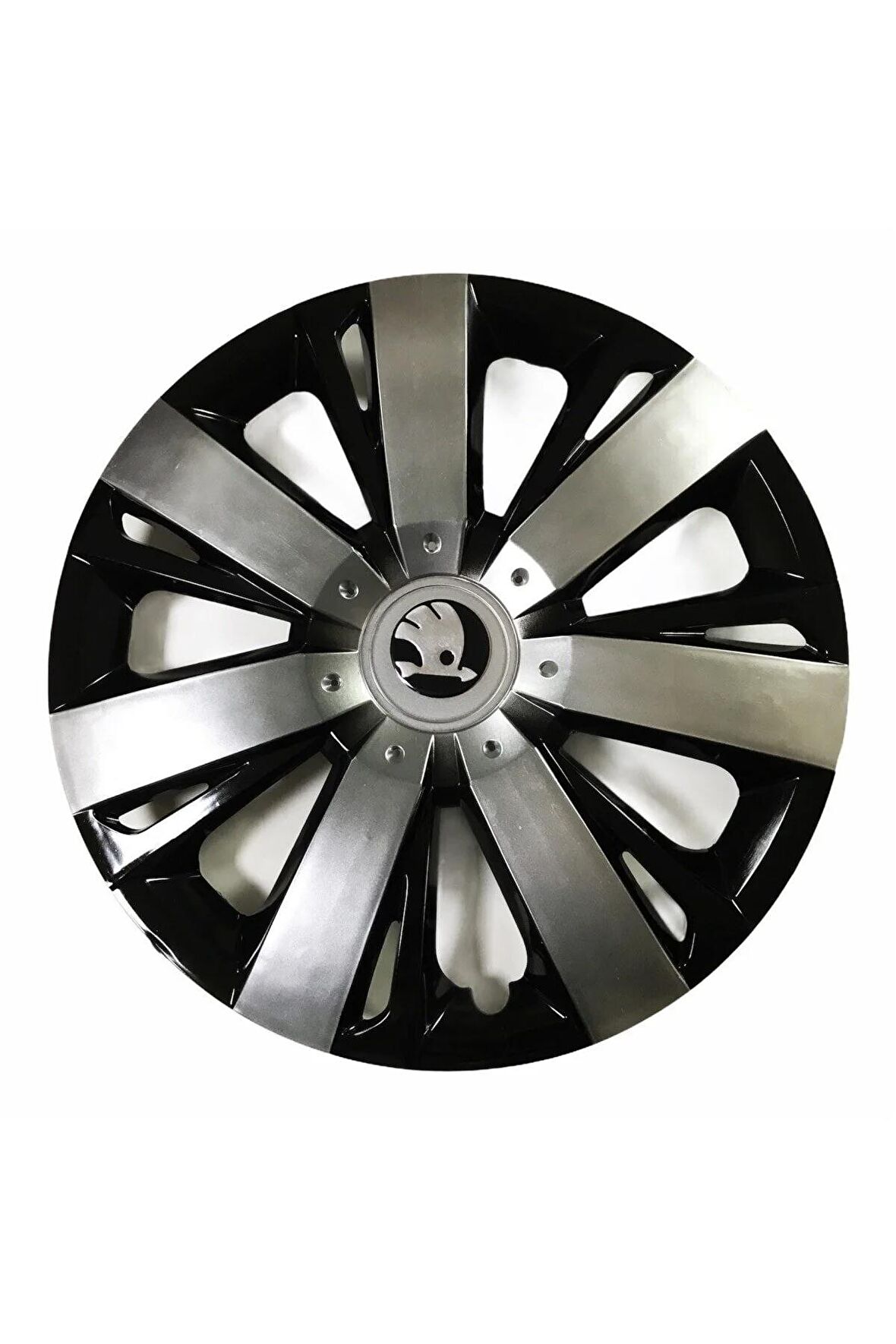 Skoda Yeti Uyumlu 15 Inç Piano Black Siyah Beyaz Renkli Jant Kapağı 4 Adet