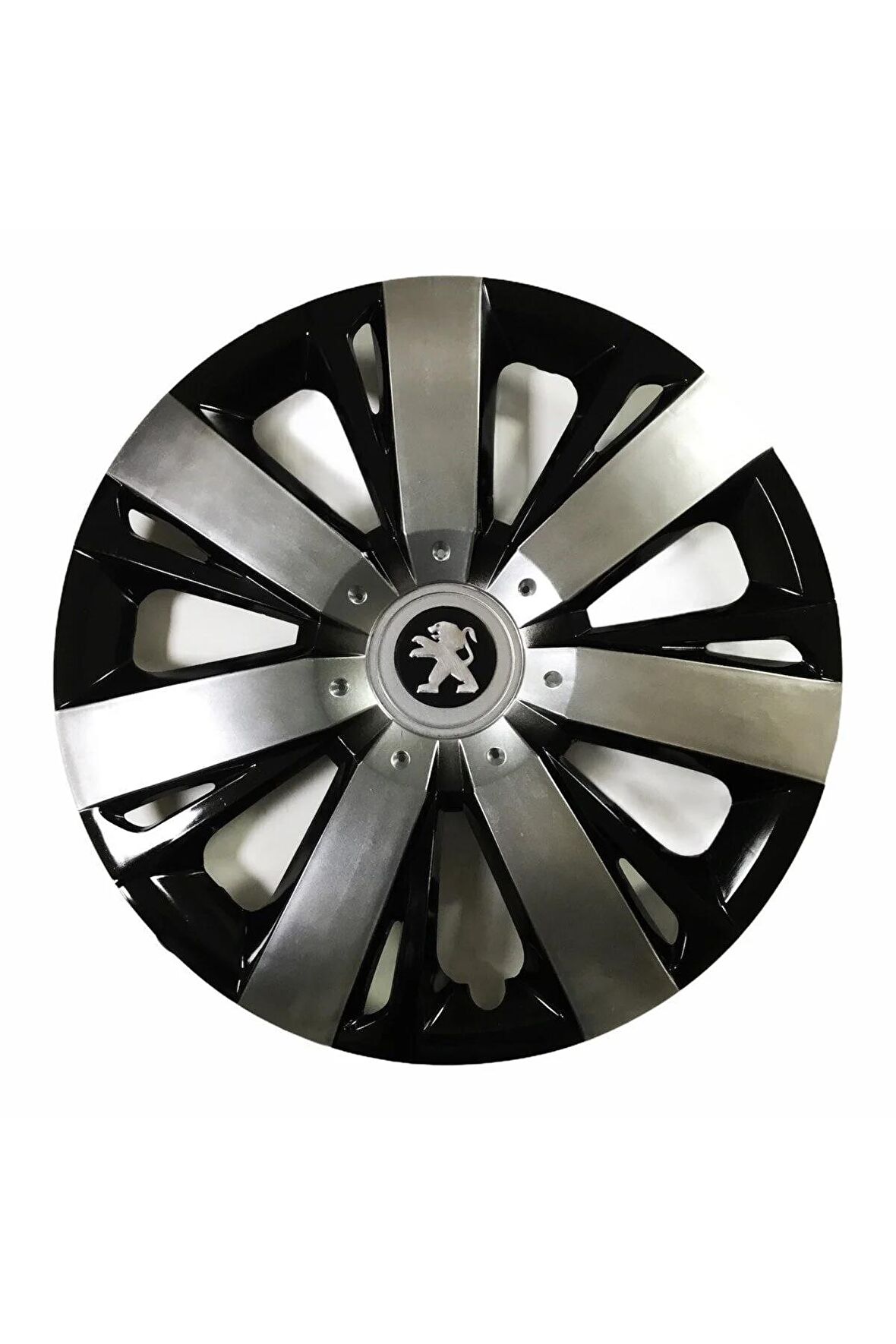 Peugeot 206 Uyumlu 15 Inç Piano Black Siyah Beyaz Renkli Jant Kapağı 4 Adet