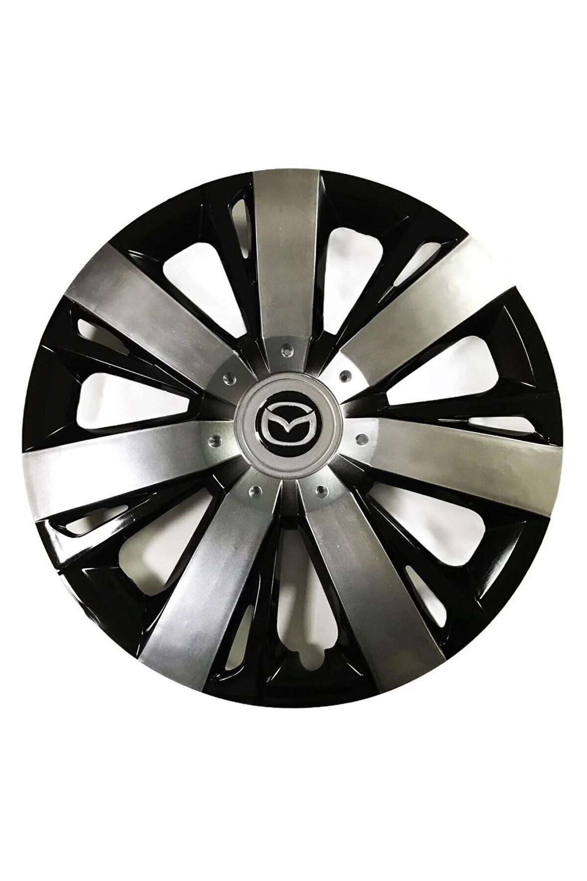 Mazda Mazda6 Uyumlu 15 Inç Piano Black Siyah Beyaz Renkli Jant Kapağı 4 Adet