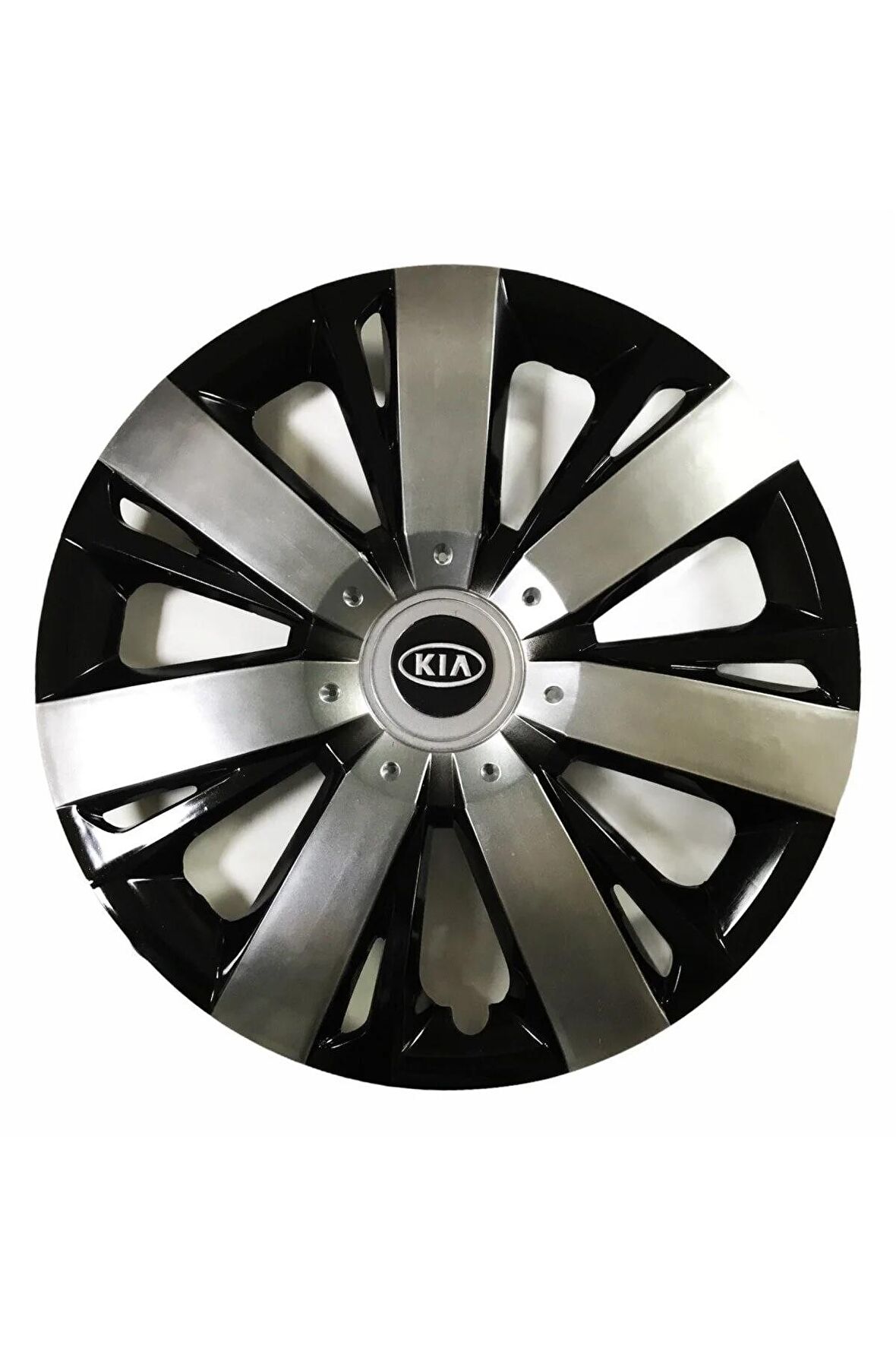 Kia Ceed Uyumlu 15 Inç Piano Black Siyah Beyaz Renkli Jant Kapağı 4 Adet