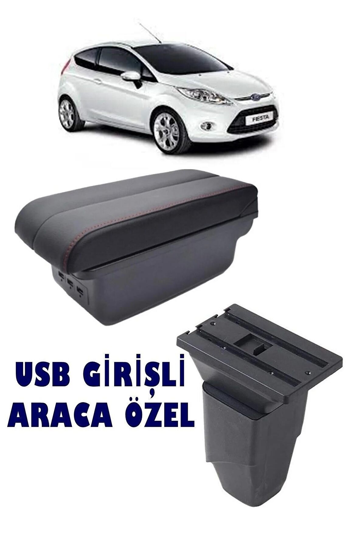 Ford Fiesta 2009-2014 Usbli Vidasız Kol Dayama Kolçak