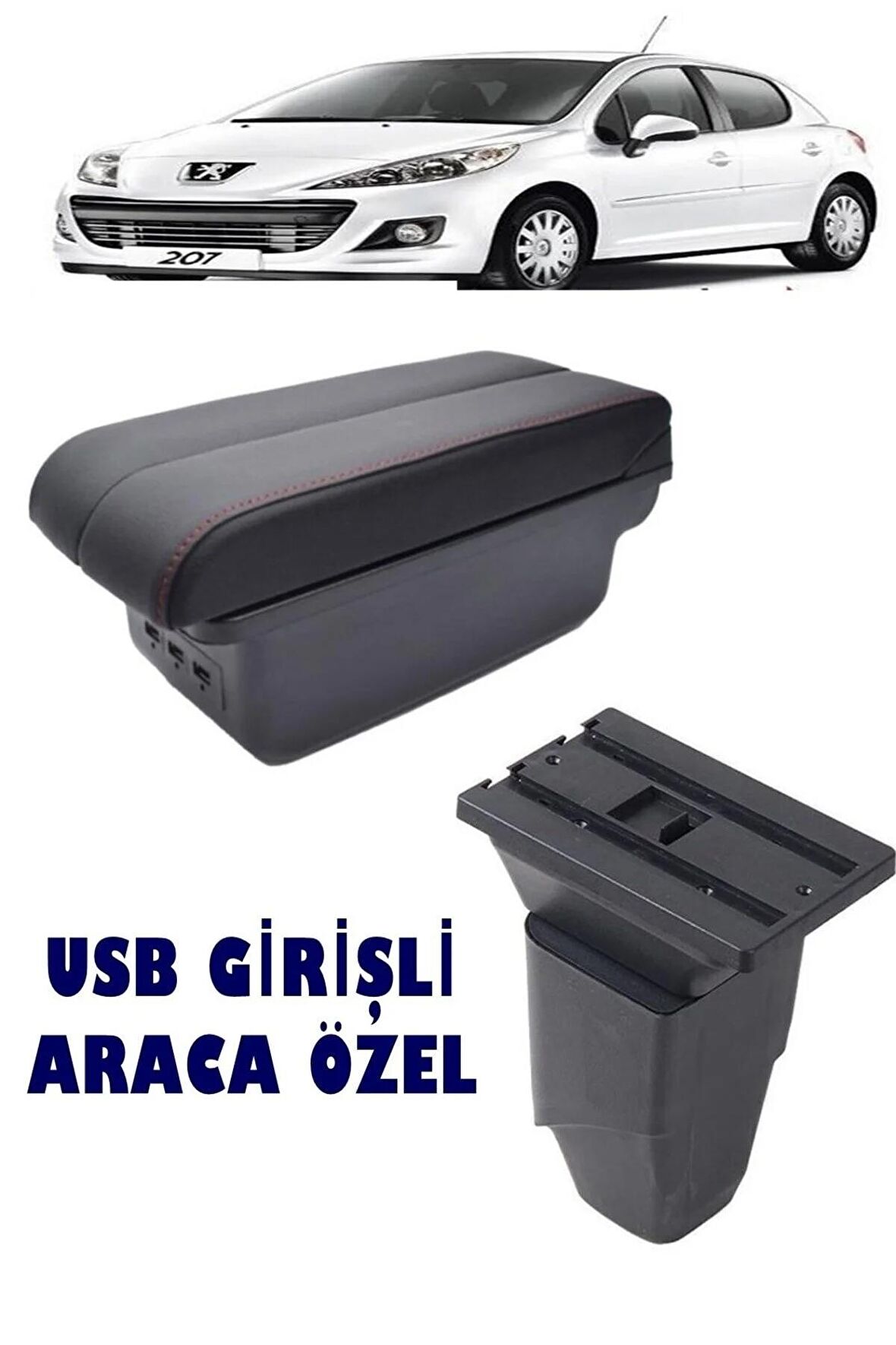 Peugeot 207 2010-2020 Usbli Vidasız Kol Dayama Kolçak