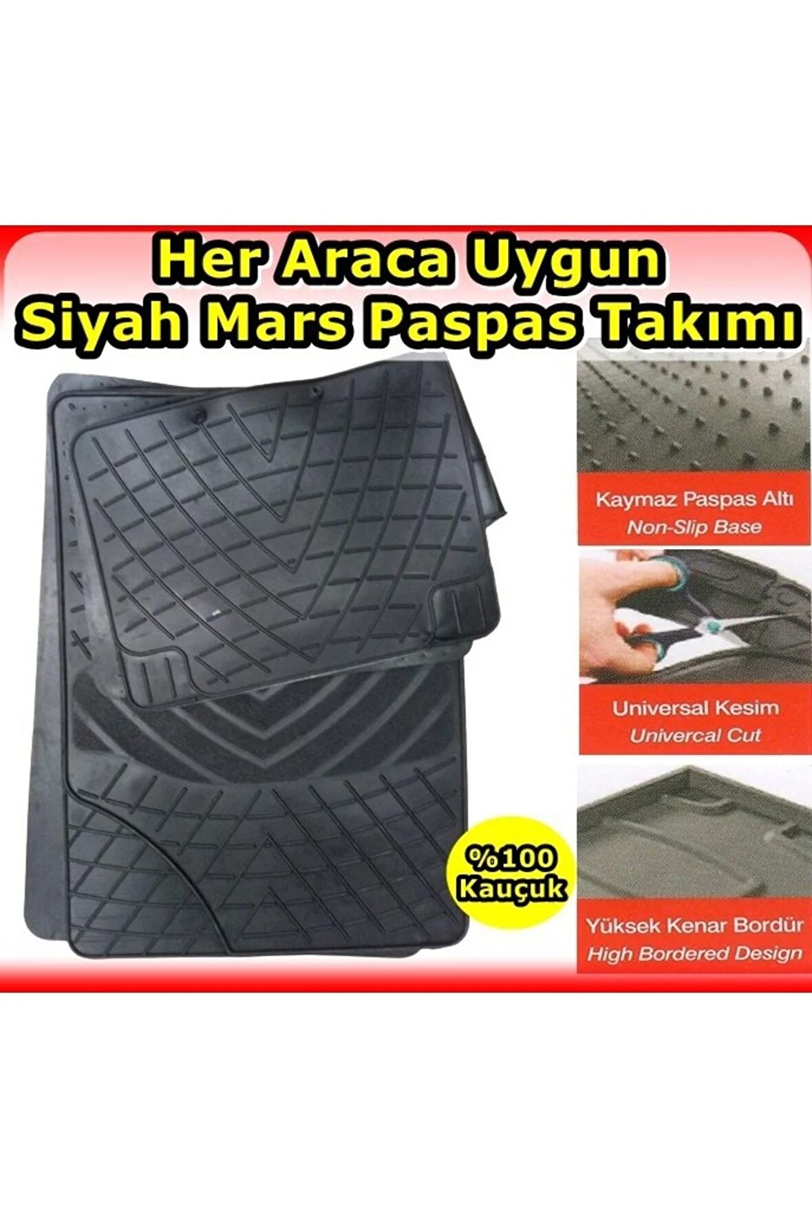 Fıat Egea Uyumlu Mars Kauçuk Siyah Paspas Seti