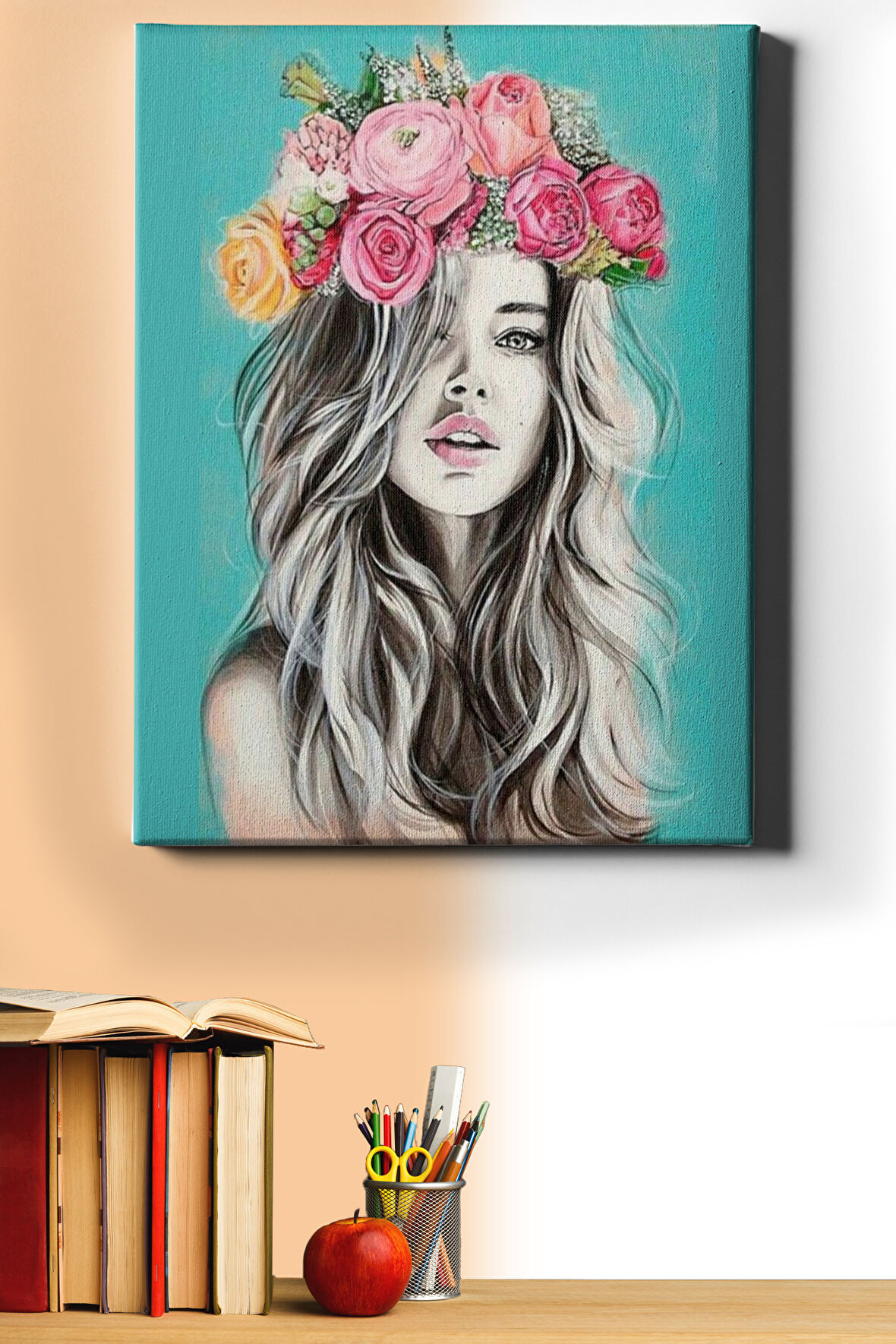 Sayılarla Boyama Seti Kasnaklı Gül Taç 60 X 75 Cm