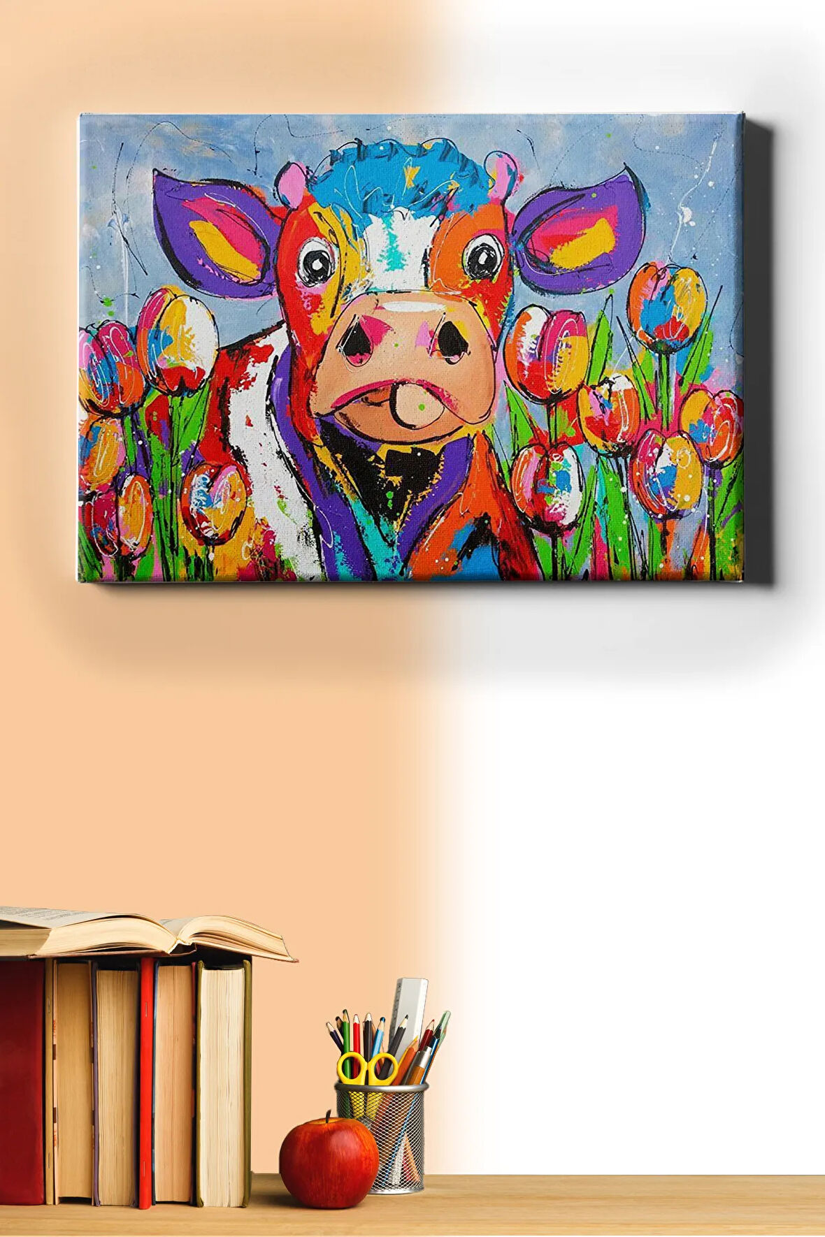 Sayılarla Boyama Seti Kasnaklı Inek Ve Laleler 40 X 50 Cm