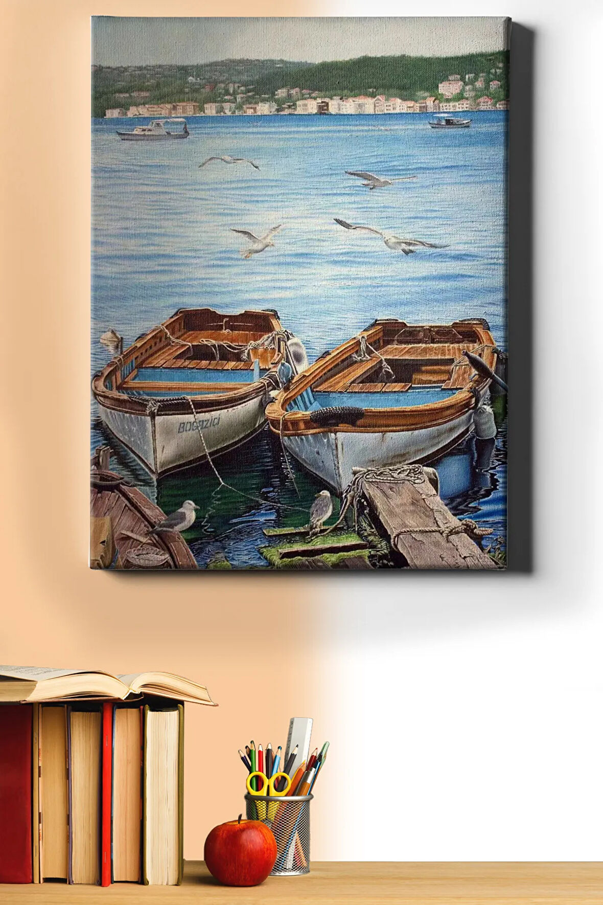 Sayılarla Boyama Seti Kasnaklı Issızlıkta Kayıklar 40 X 50 Cm