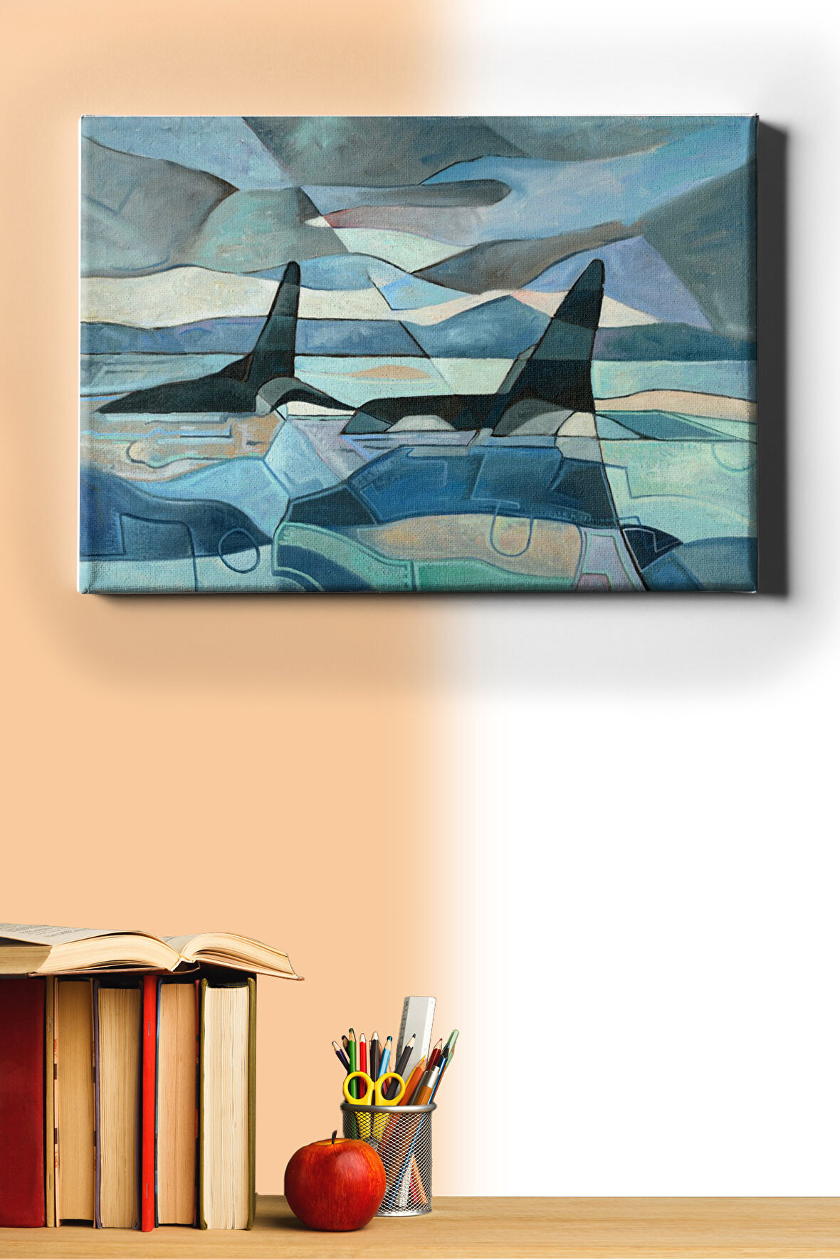 Sayılarla Boyama Seti Kasnaklı Soyut Deniz 60 X 75 Cm