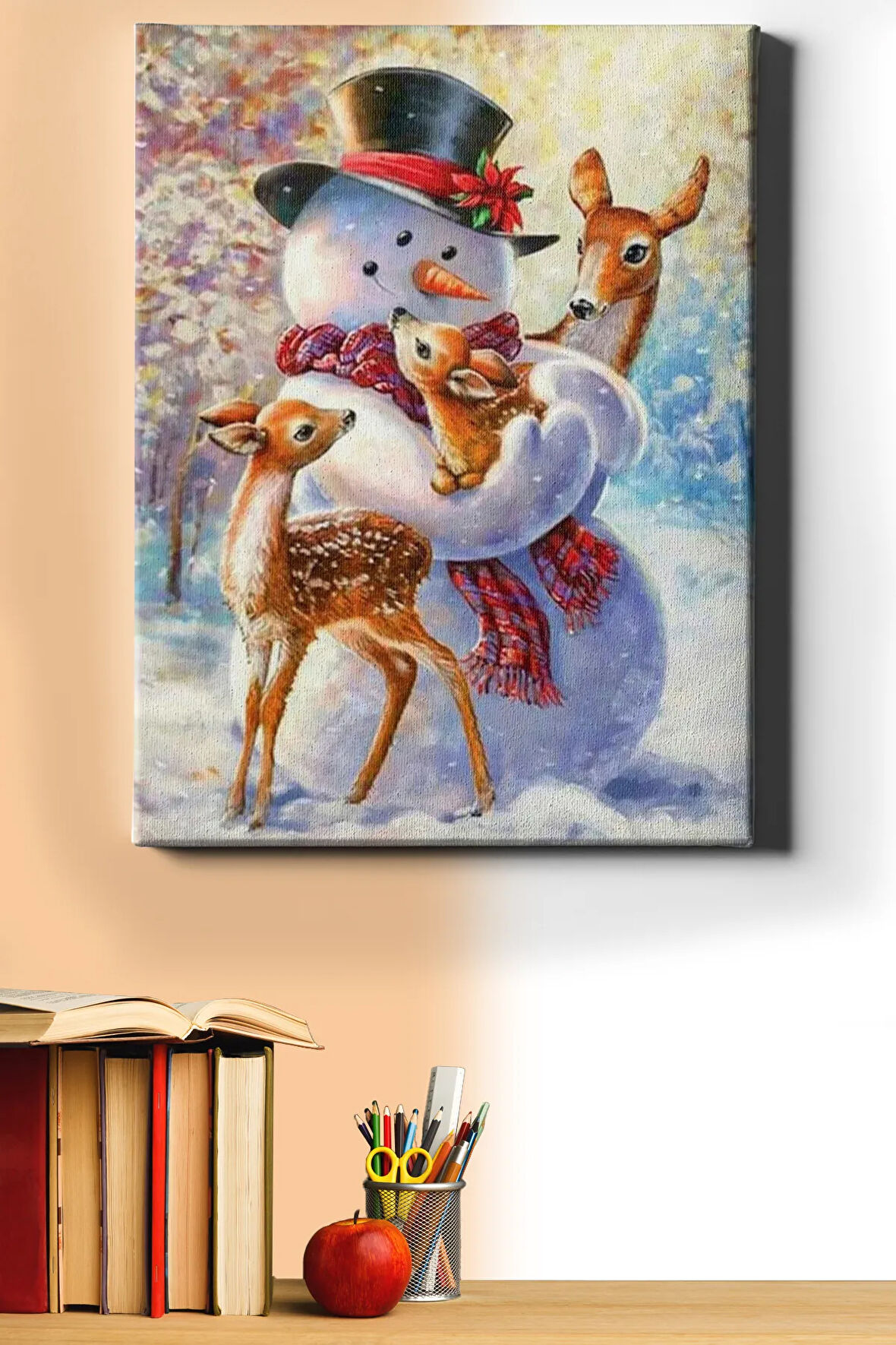 Sayılarla Boyama Seti Kasnaklı Kardan Adamın Sevgisi 40 X 50 Cm
