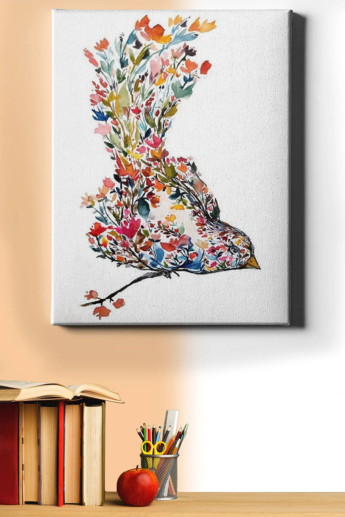 Sayılarla Boyama Seti Kasnaklı Çiçekten Kuş 60 X 75 Cm