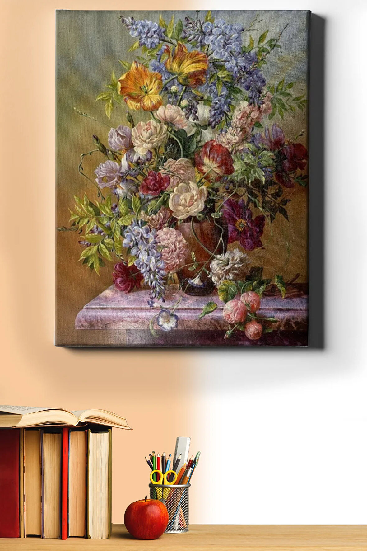 Sayılarla Boyama Seti Kasnaklı Vazodaki Çiçekler 50 X 65 Cm
