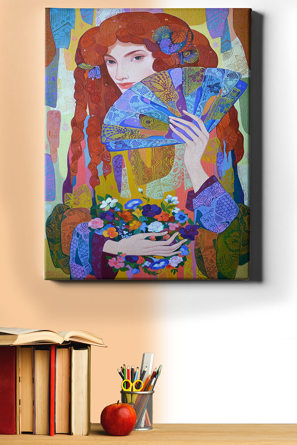 Sayılarla Boyama Seti Kasnaklı Renklerdeki Bakış 40 X 50 Cm