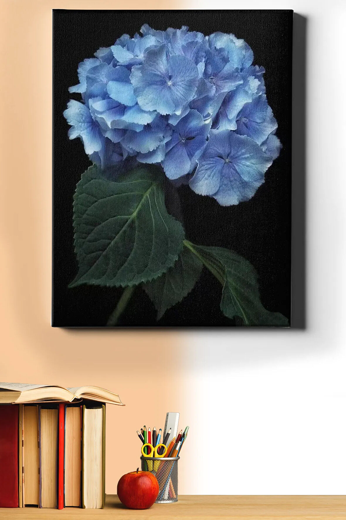 Sayılarla Boyama Seti Kasnaklı Mavi Ortanca 60 X 75 Cm