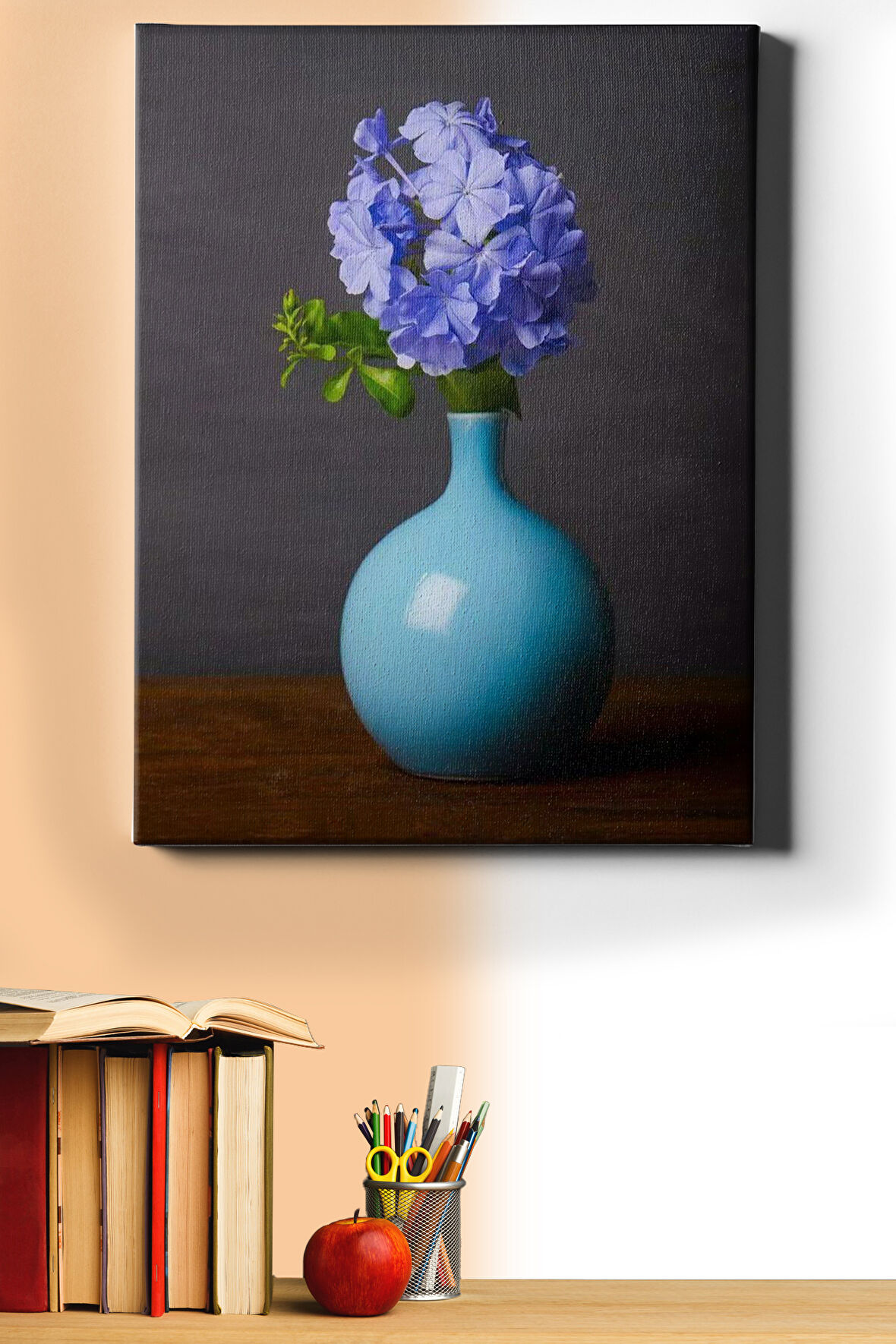 Sayılarla Boyama Seti Kasnaklı Vazodaki Mor Çiçek 40 X 50 Cm