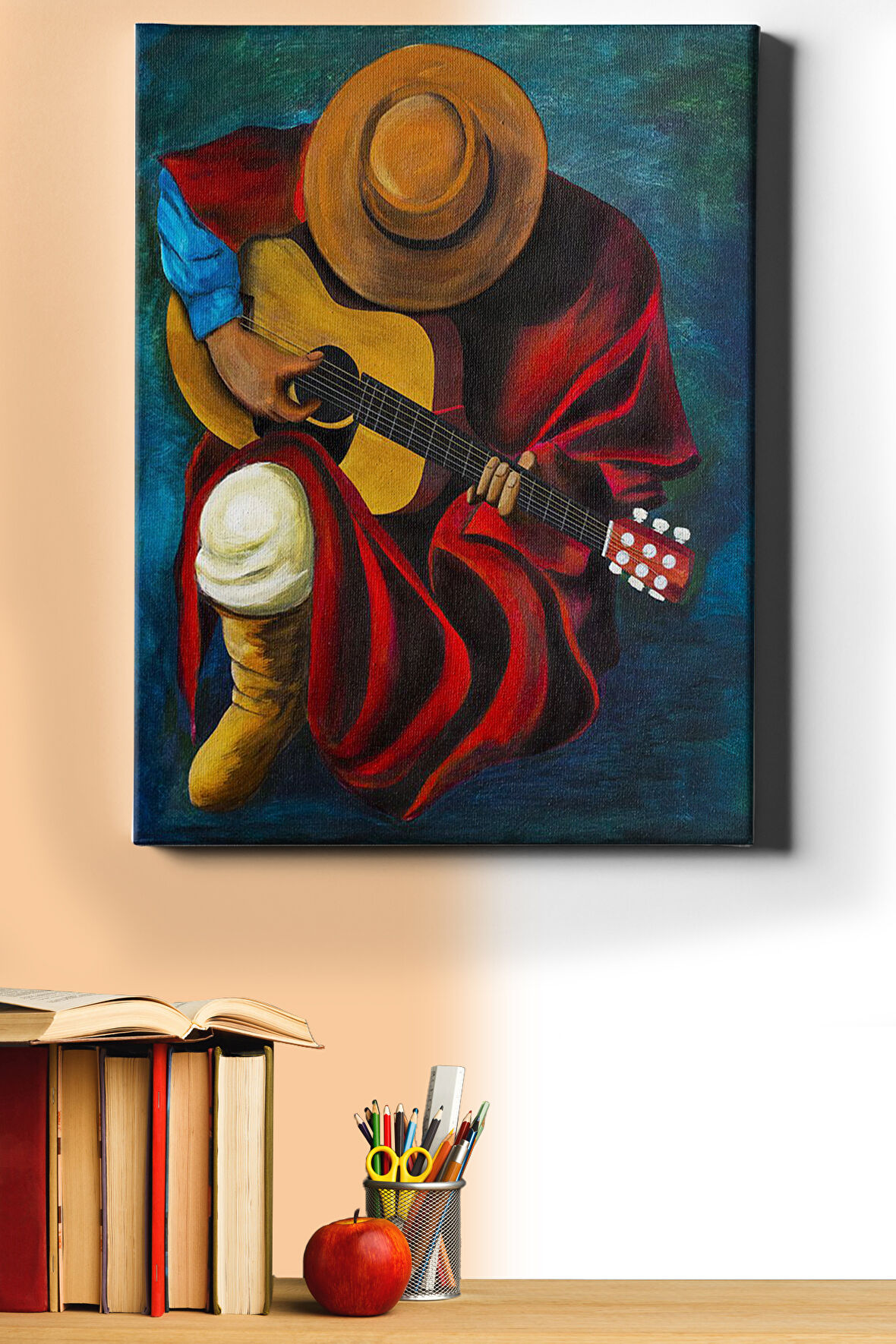 Sayılarla Boyama Seti Kasnaklı Gizemli Gitarist 60 X 75 Cm