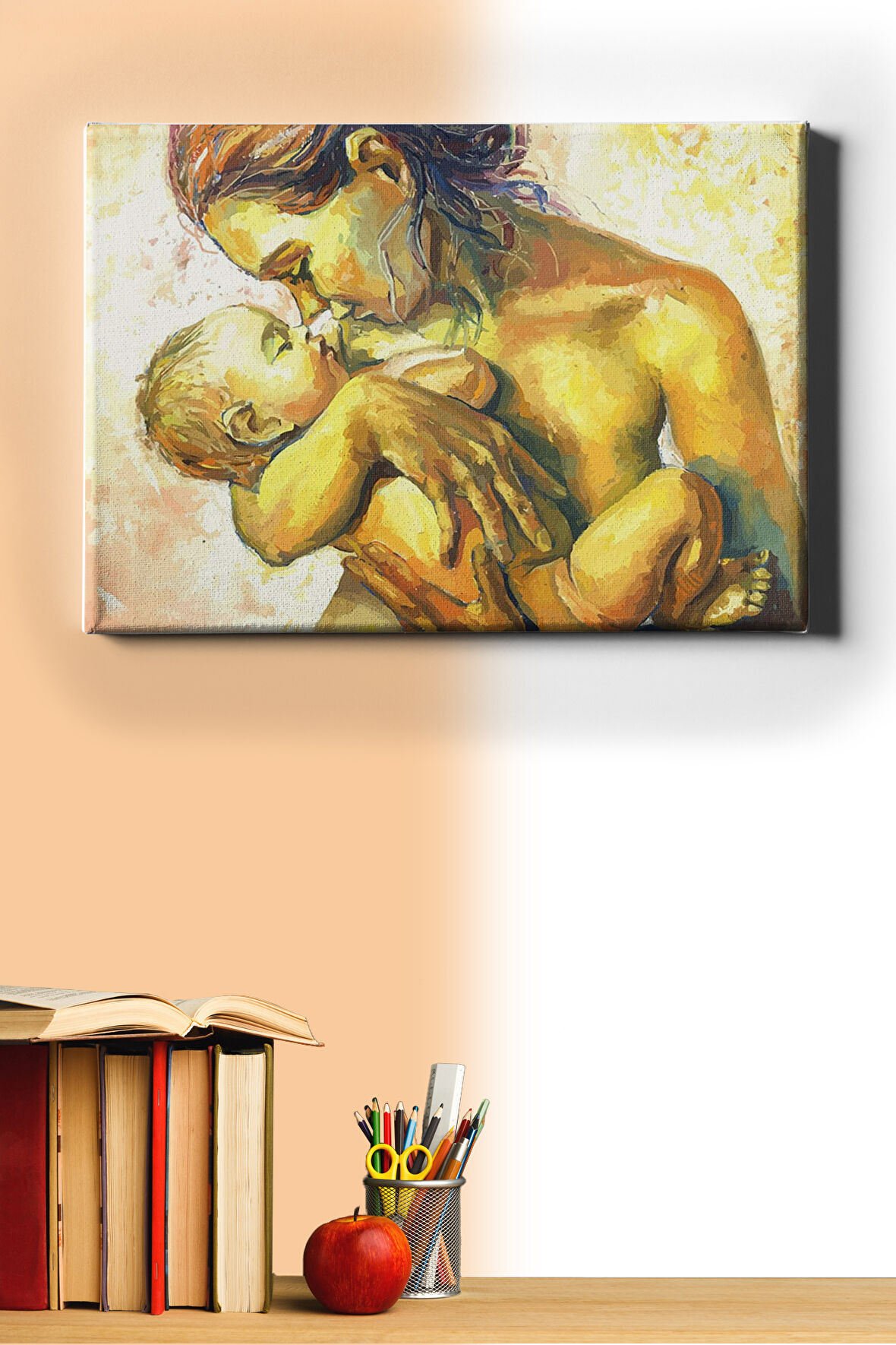 Sayılarla Boyama Seti Kasnaklı Kadın Ve Bebek 40 X 50 Cm
