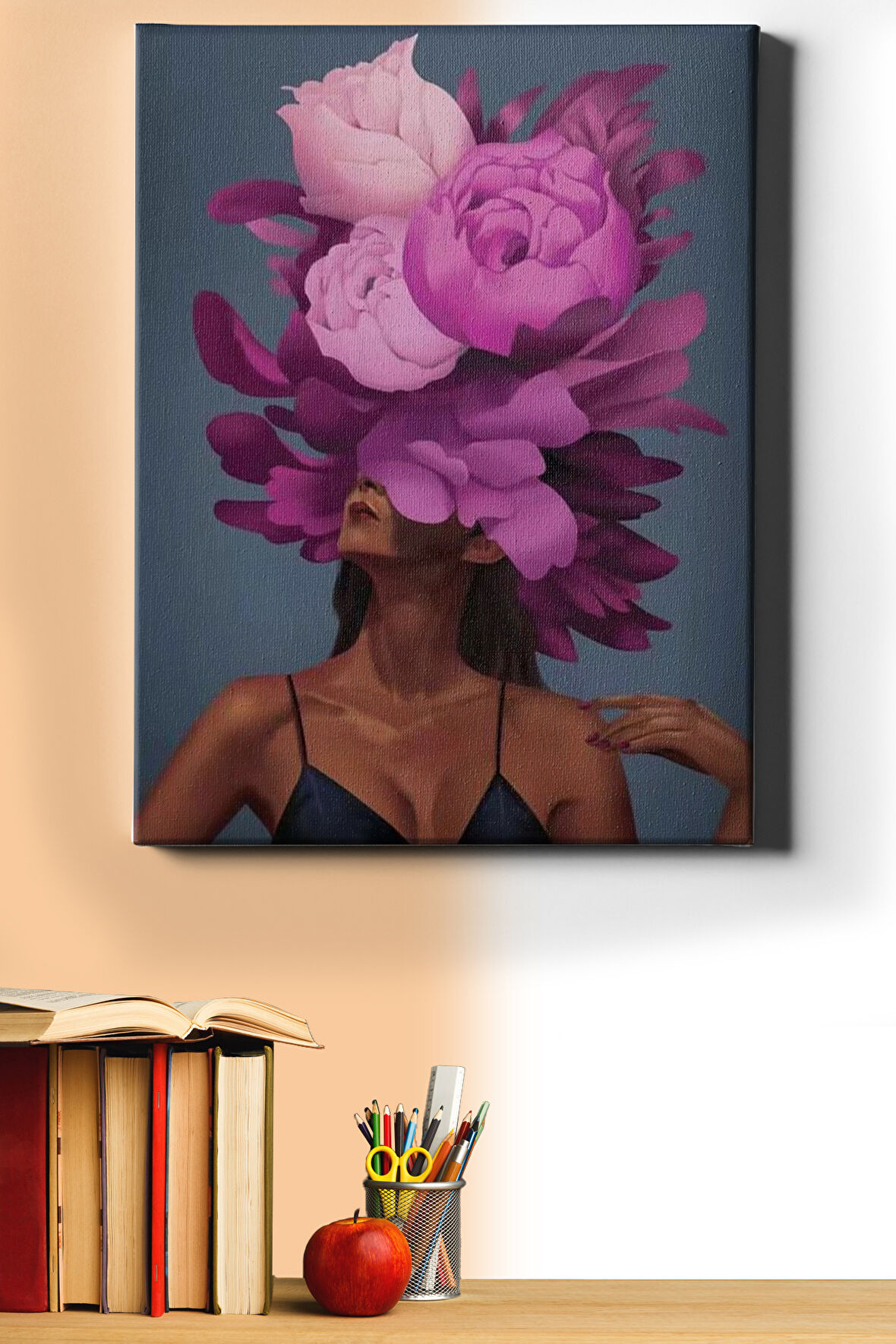 Sayılarla Boyama Seti Kasnaklı Çiçek Kadın 23 60 X 75 Cm