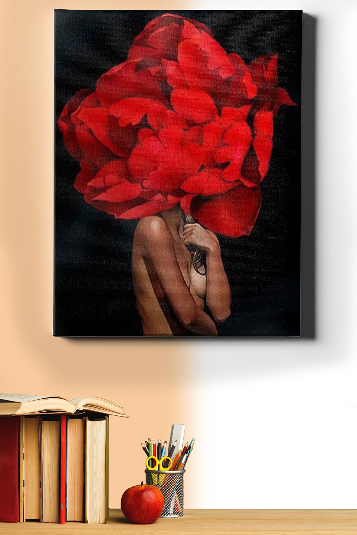 Sayılarla Boyama Seti Kasnaklı Çiçek Kadın 4 60 X 75 Cm