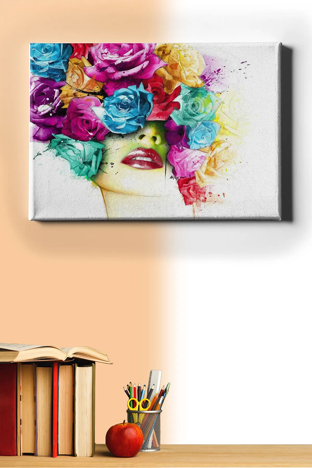 Sayılarla Boyama Seti Kasnaklı Çiçek Kadın 6 60 X 75 Cm