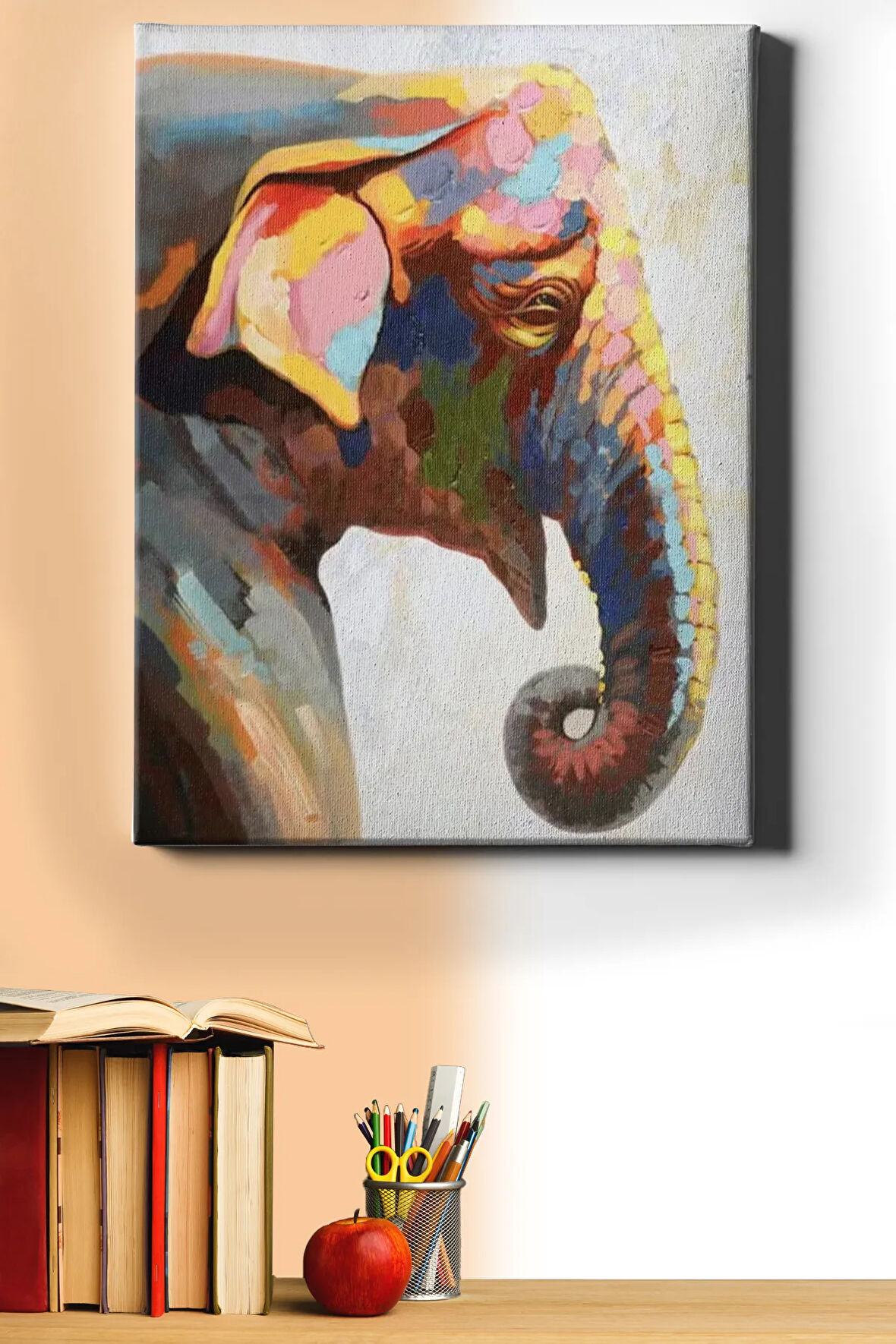 Sayılarla Boyama Seti Kasnaklı Hint Fili 60 X 75 Cm