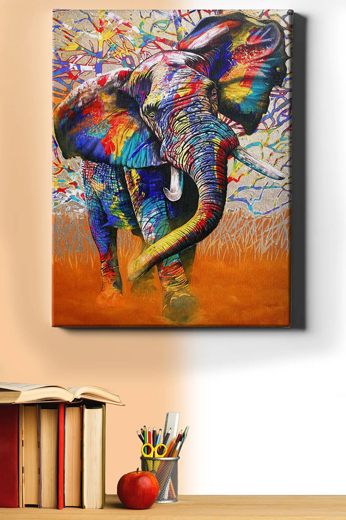 Sayılarla Boyama Seti Kasnaklı Afrika Fili 60 X 75 Cm